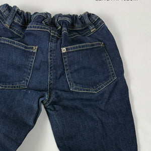 Blue navy stretchy low waist denim bootcut pants (S)