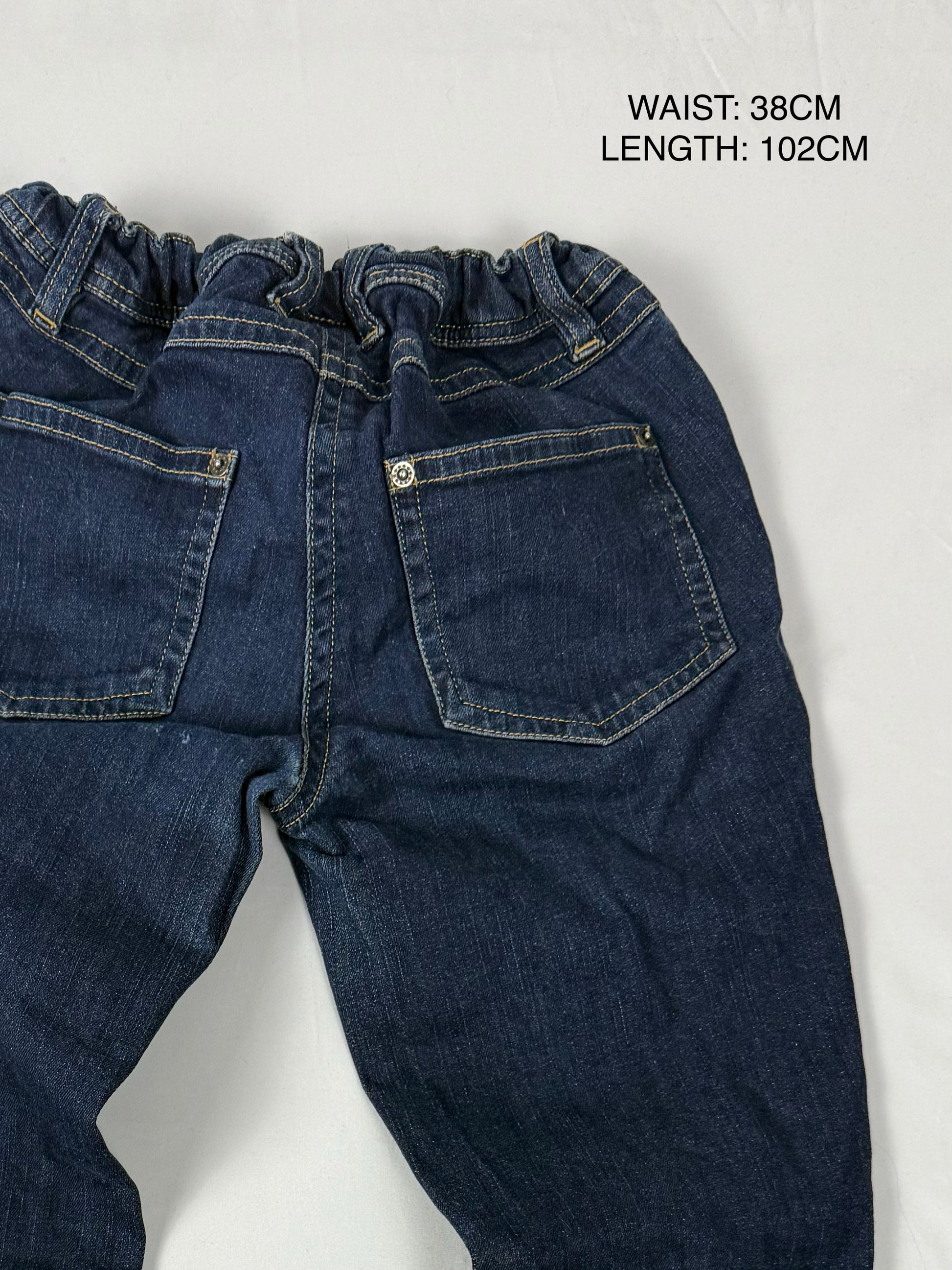 Blue navy stretchy low waist denim bootcut pants (S)