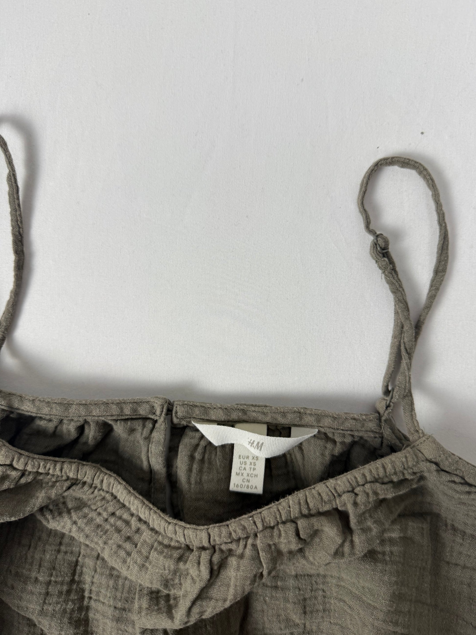 Khaki 100% cotton cami top (XS/S)