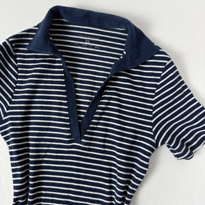 Navy striped cotton polo dress (XS)