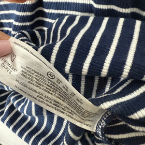 Navy striped cotton polo dress (XS)