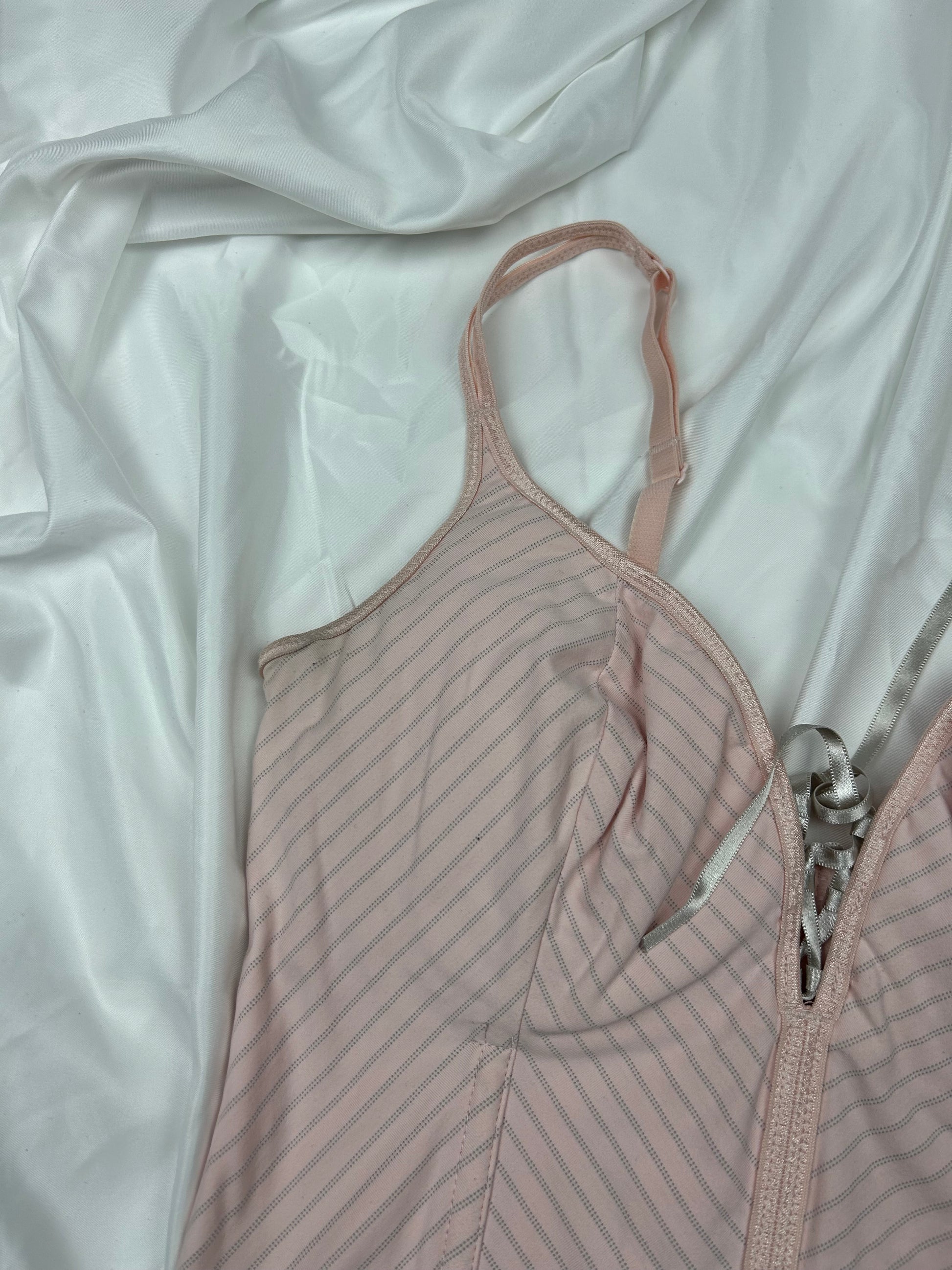 Baby pink striped corset top (S/M)