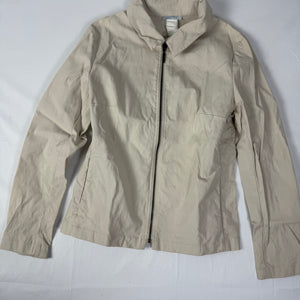 Beige cotton zip up biker jacket (M)