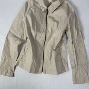 Beige cotton zip up biker jacket (M)
