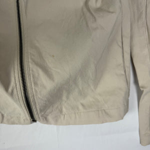 Beige cotton zip up biker jacket (M)