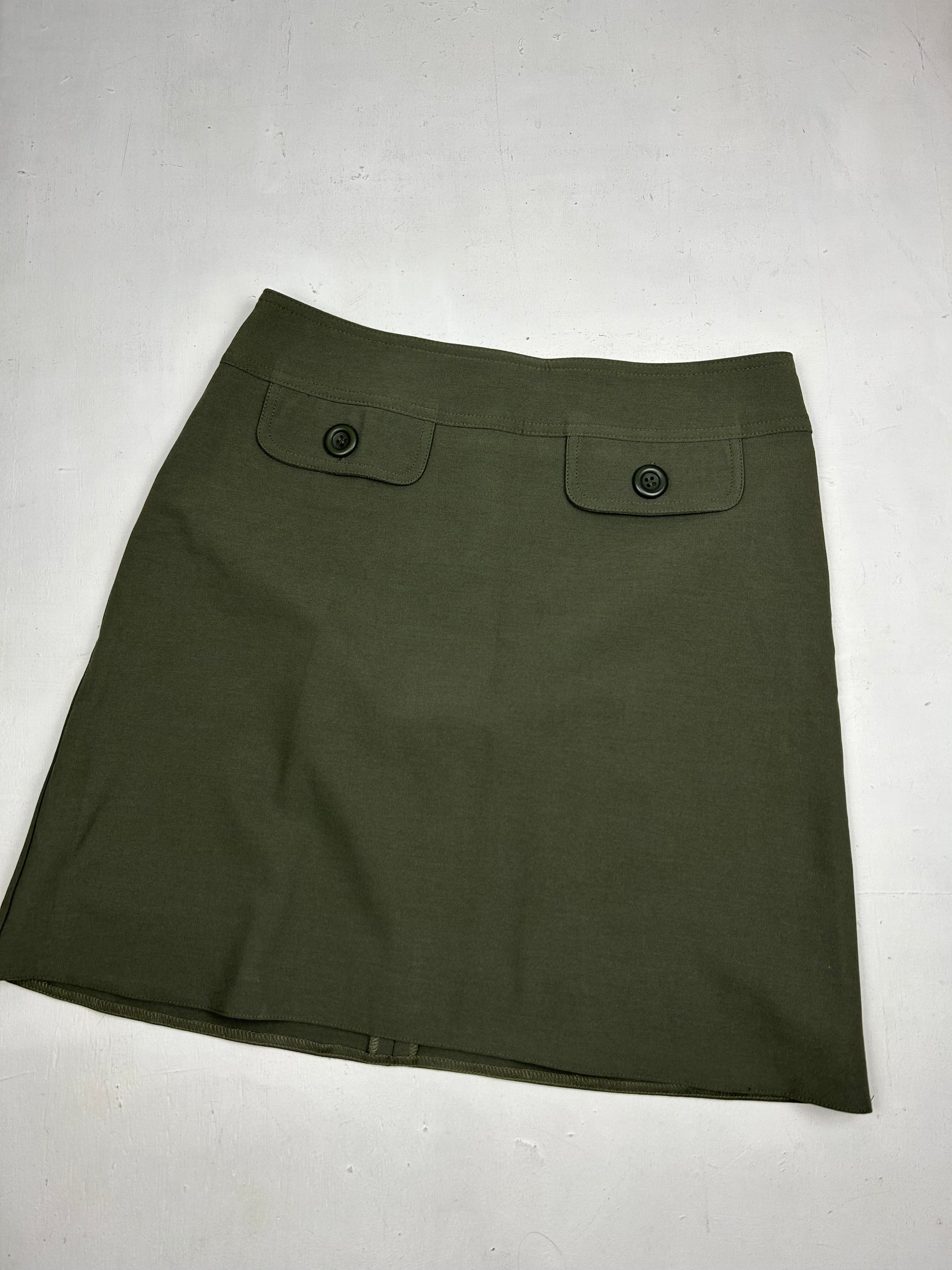 Khaki office mid skirt (S/M)