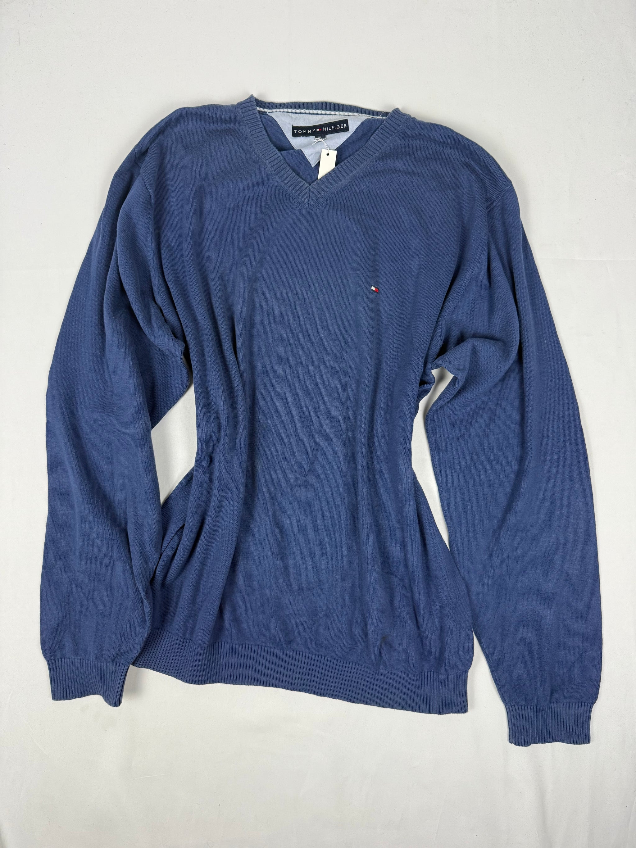 Blue 100% cotton 90s jumper (XL)