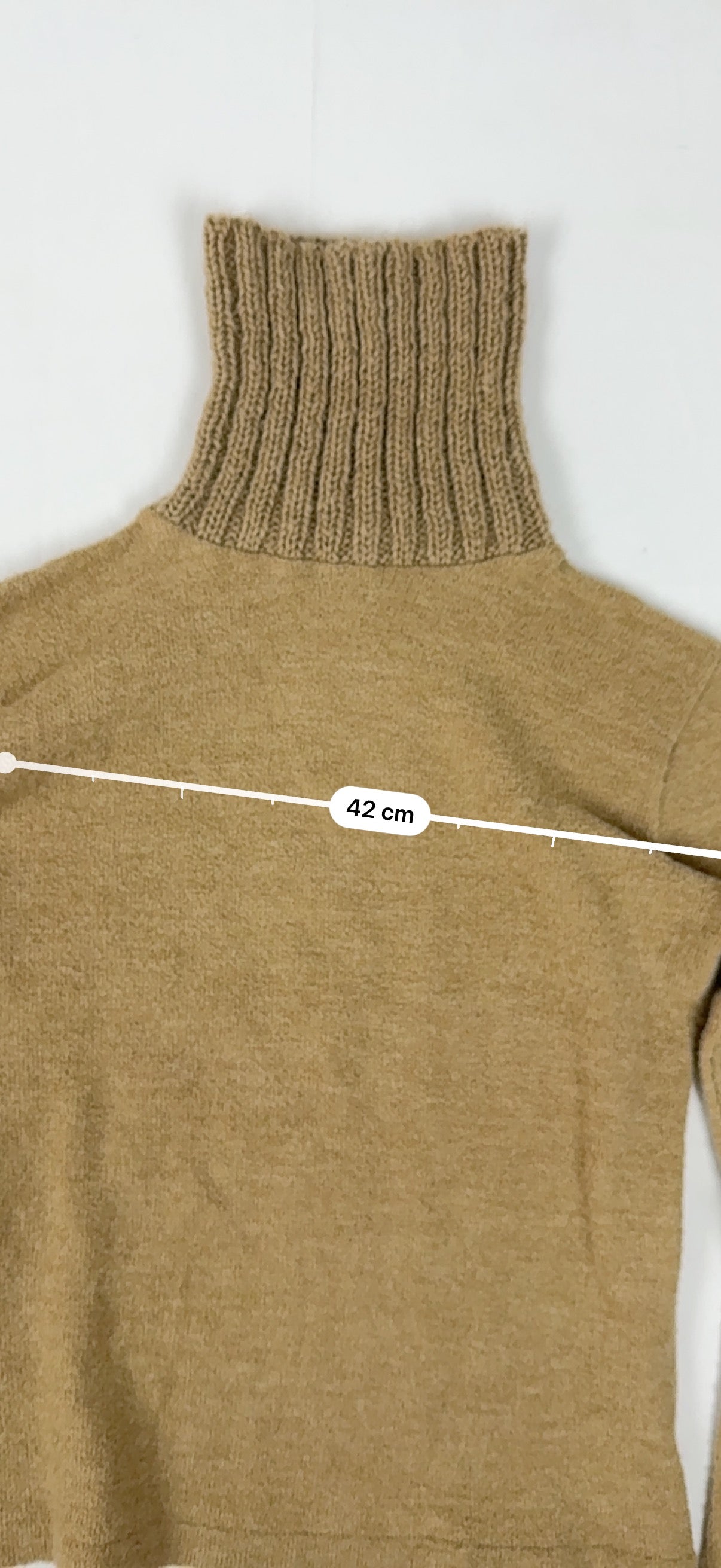 Beige turtleneck wool jumper (S/M)