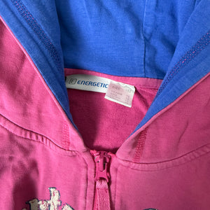 Pink zip up cotton hoodie (XS/S)
