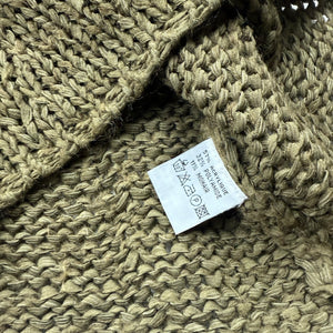 Khaki polo neck knitted crochet jumper (M/L)