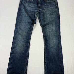 Navy blue denim cotton low rise bootcut pants (S/M)