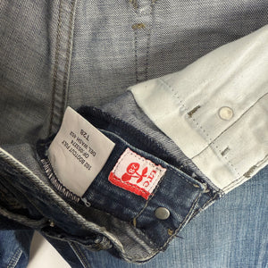 Navy blue denim cotton low rise bootcut pants (S/M)