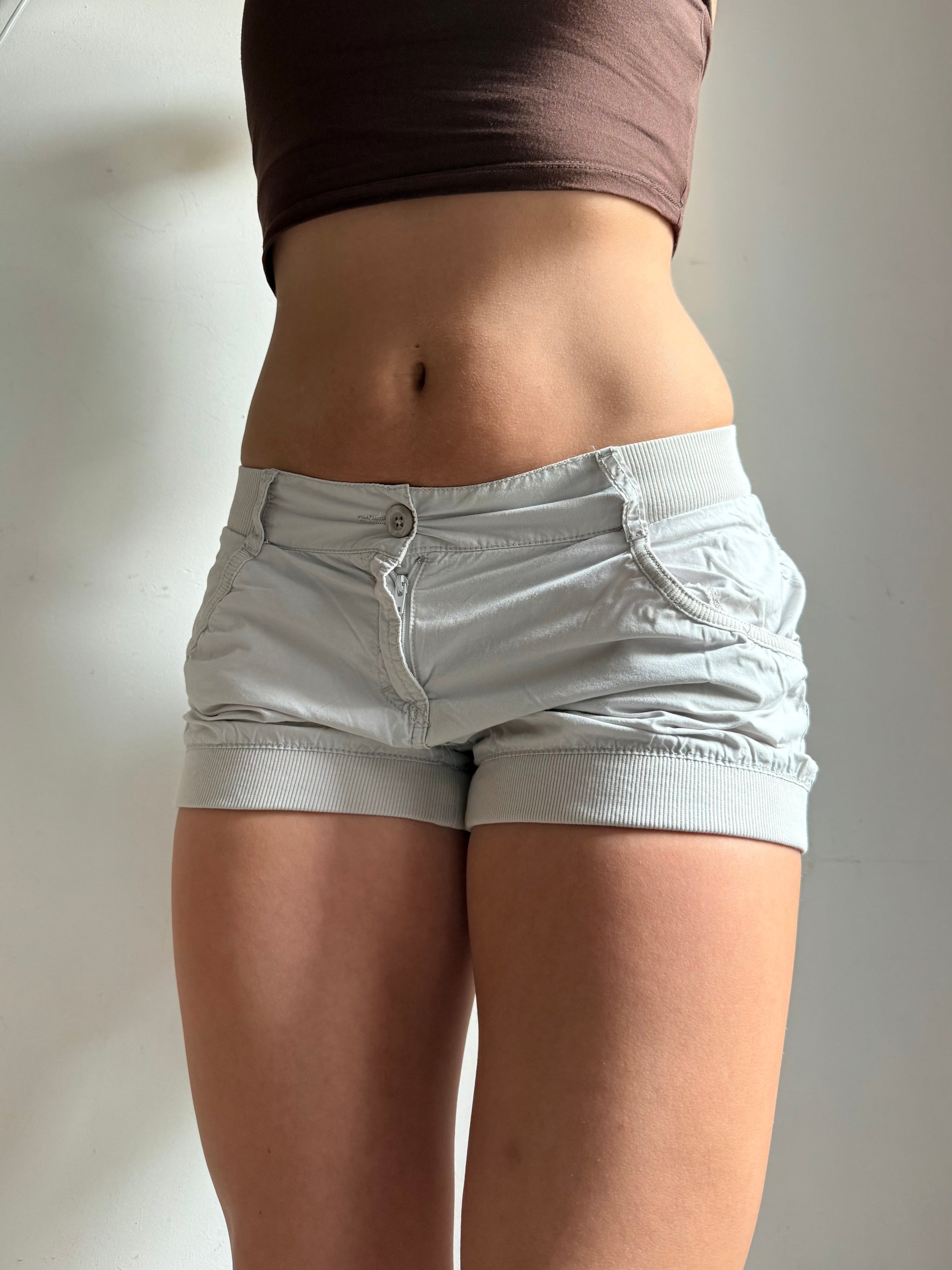 Grey cotton low rise mini short (S)