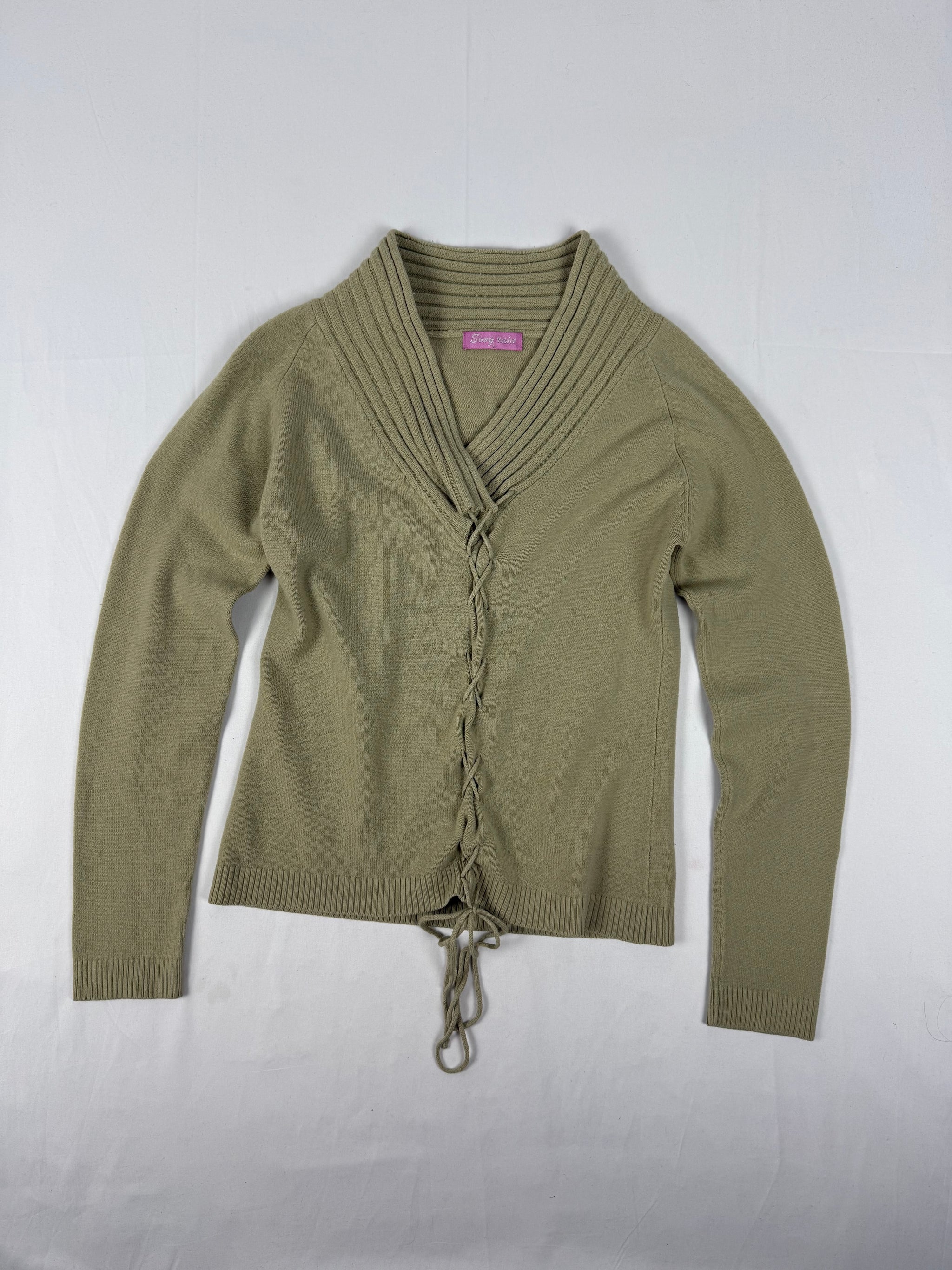 Beige lace up jumper (M/L)