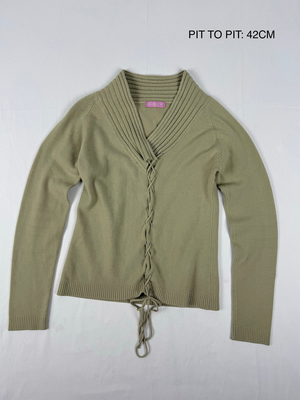 Beige lace up jumper (L)