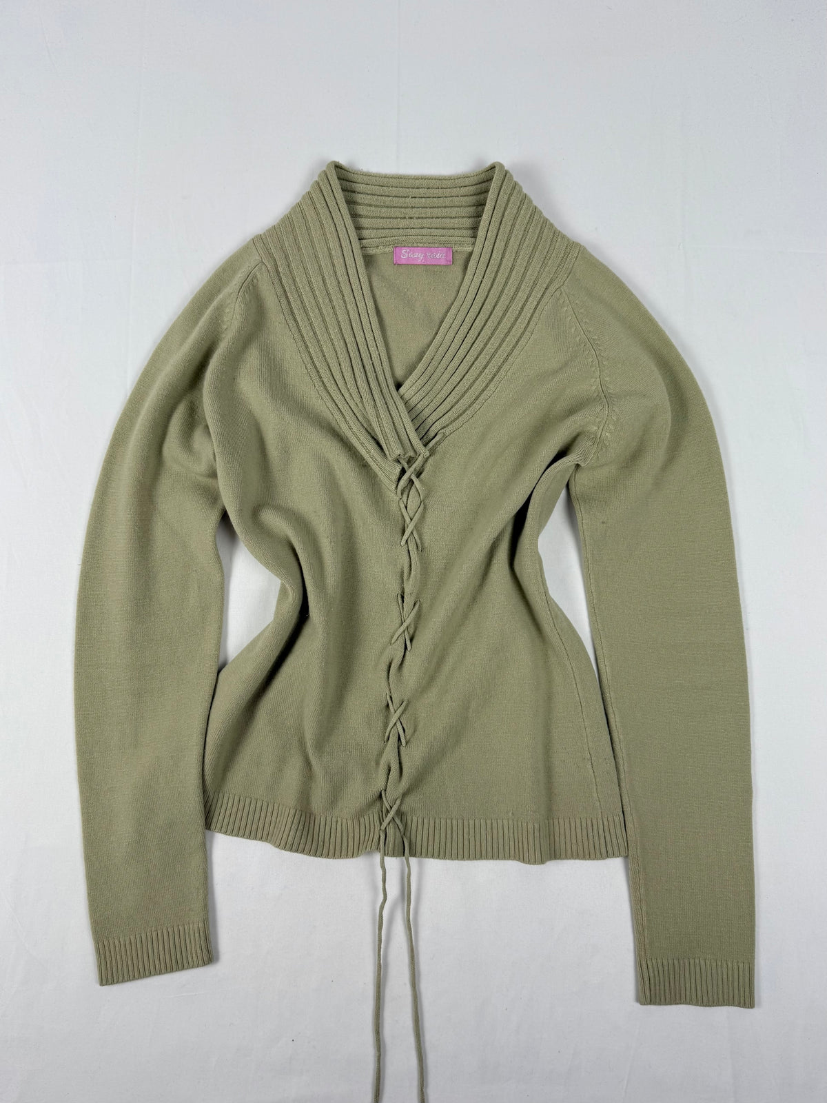 Beige lace up jumper (L)