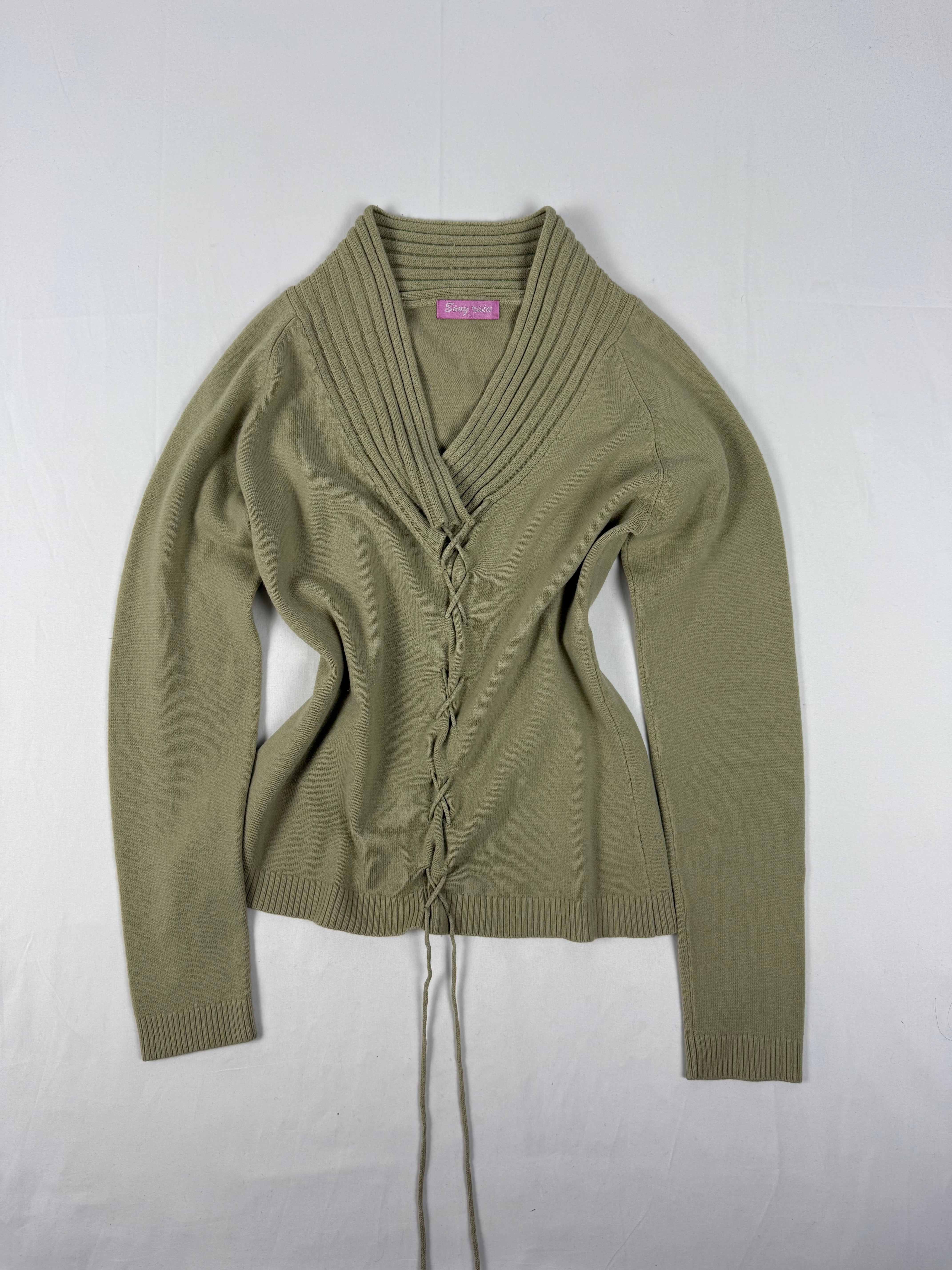 Beige lace up jumper (M/L)