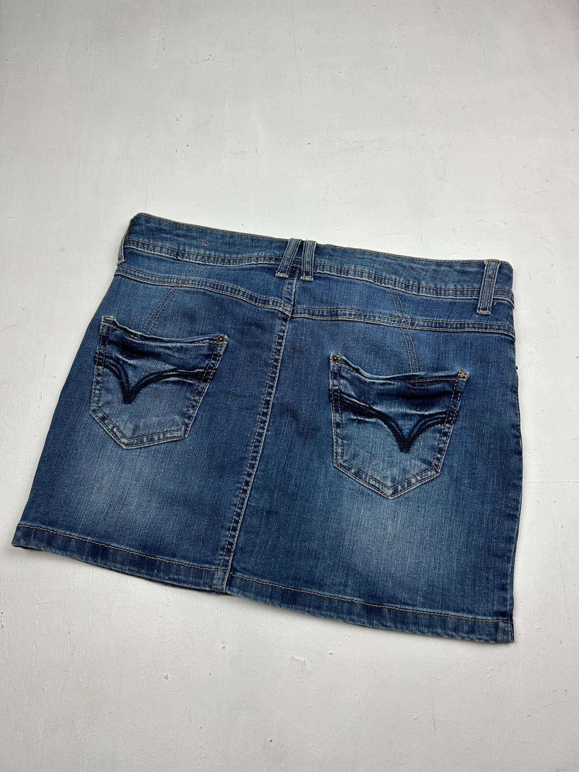 Blue denim mini / micro skirt (M)