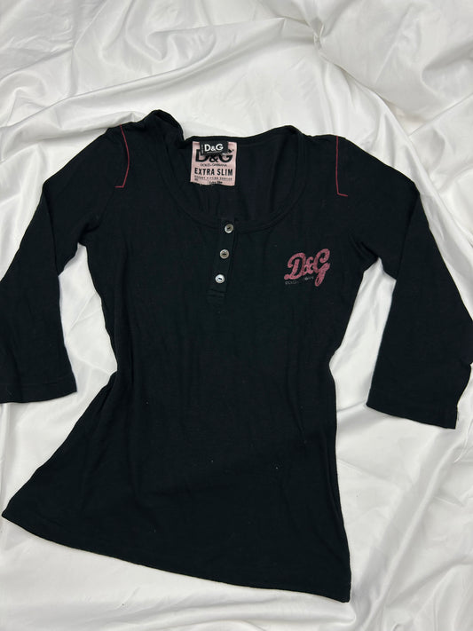 Black super soft 3/4 long sleeves top (S)