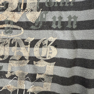 Grey striped cotton long sleeves top (XS)