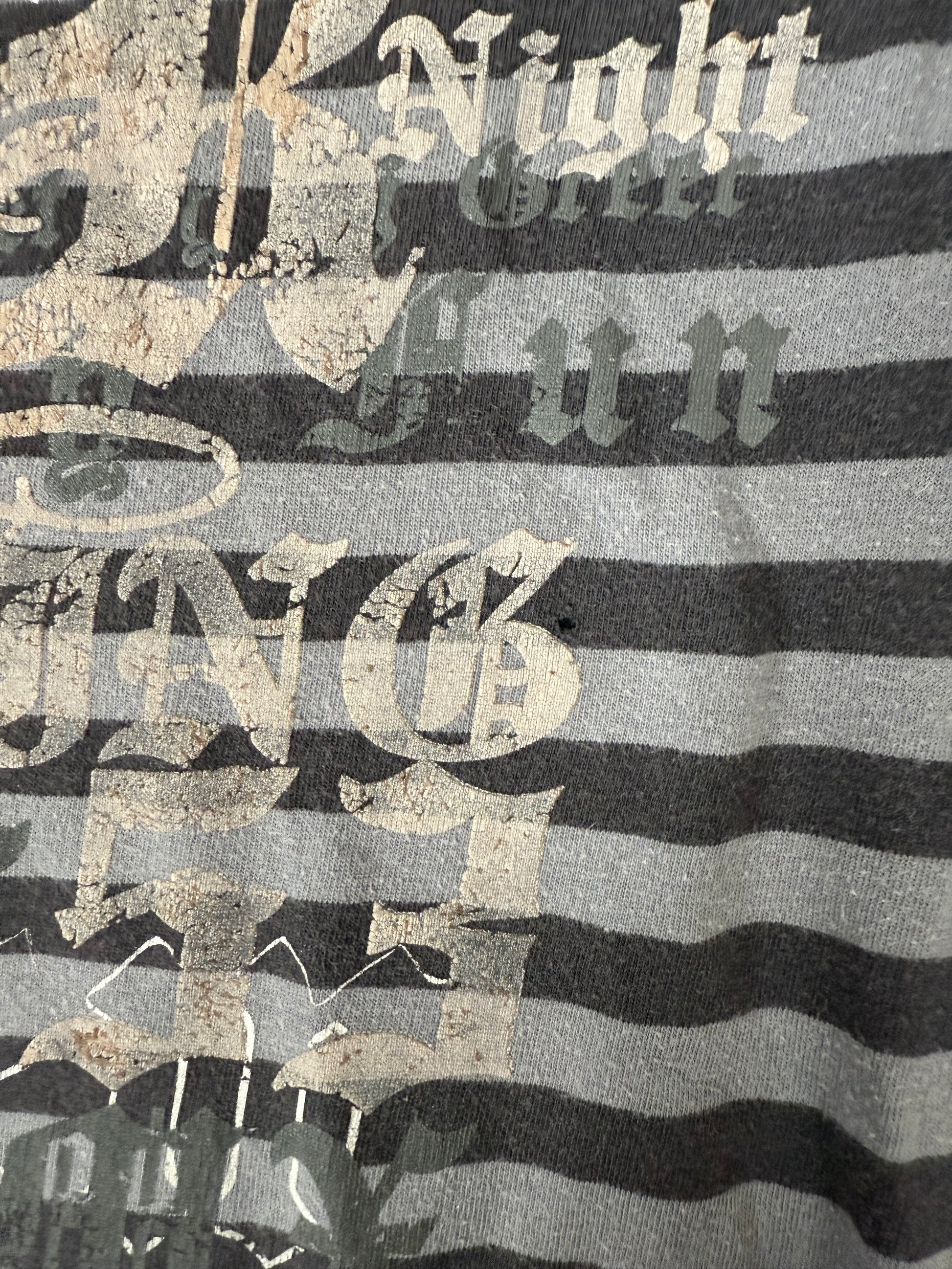 Grey striped cotton long sleeves top (XS)