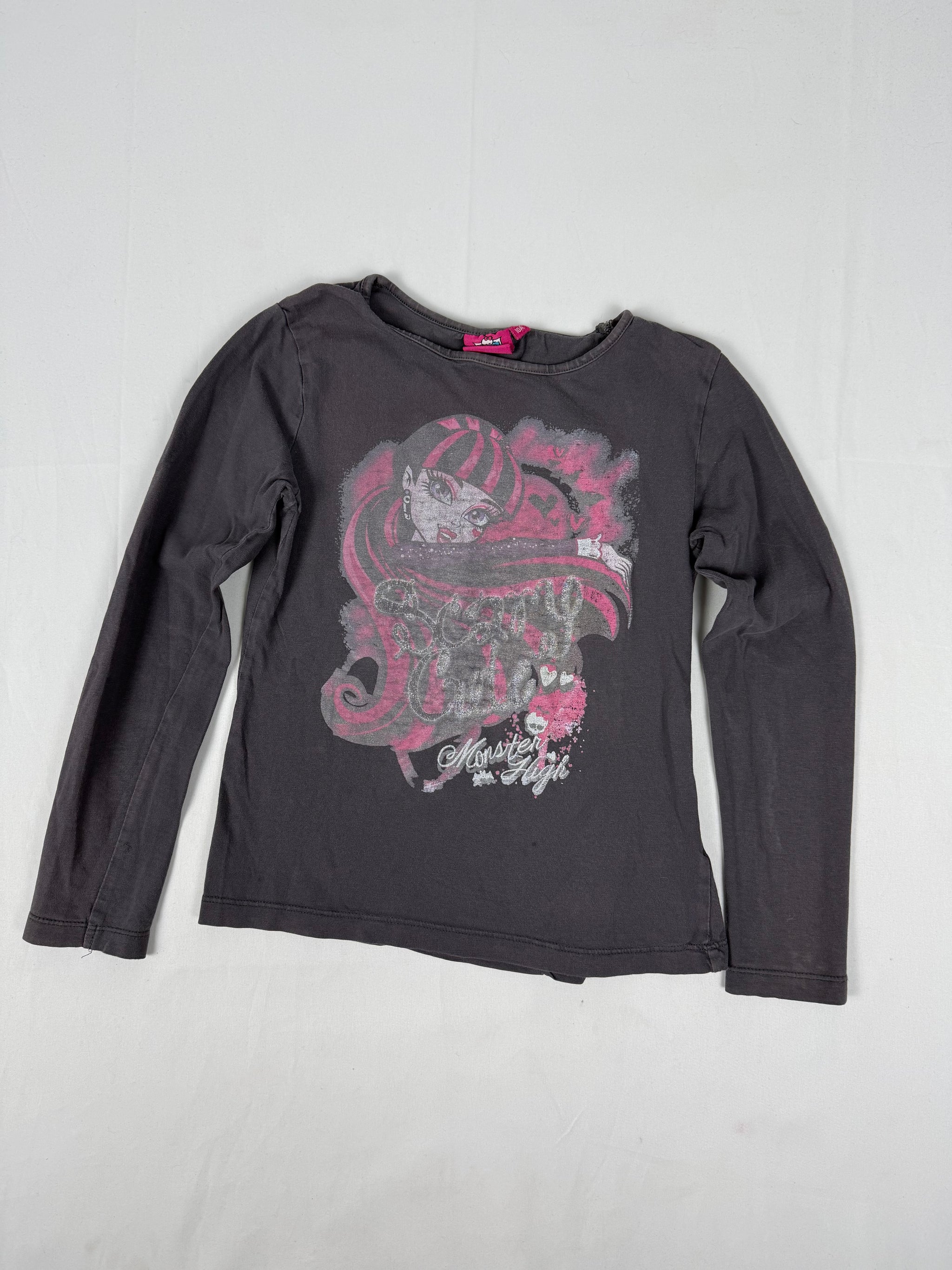 Grey graphic long sleeves top (XS)