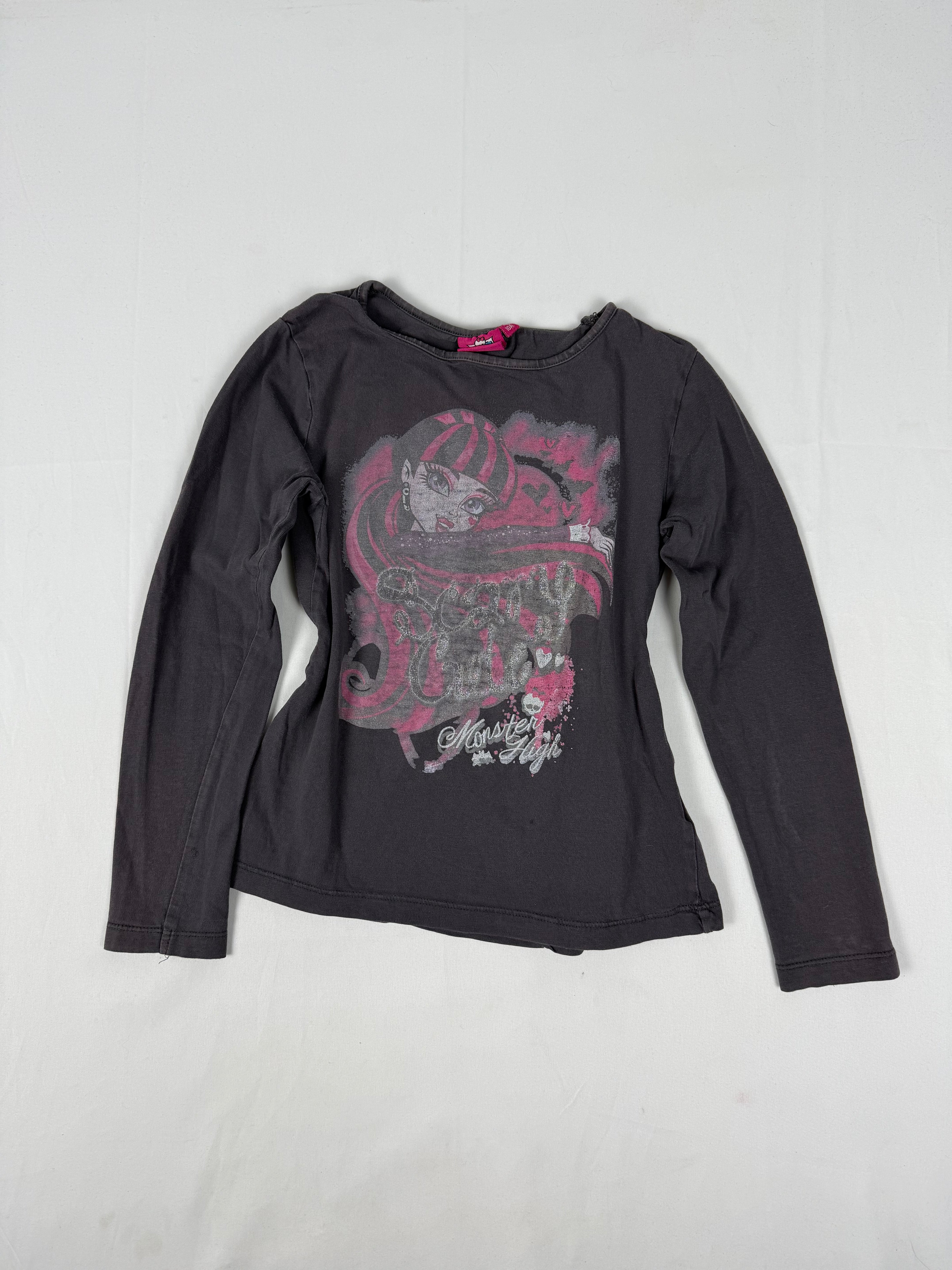Grey graphic long sleeves top (XS)