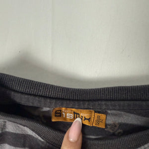 Grey striped cotton long sleeves top (XS)