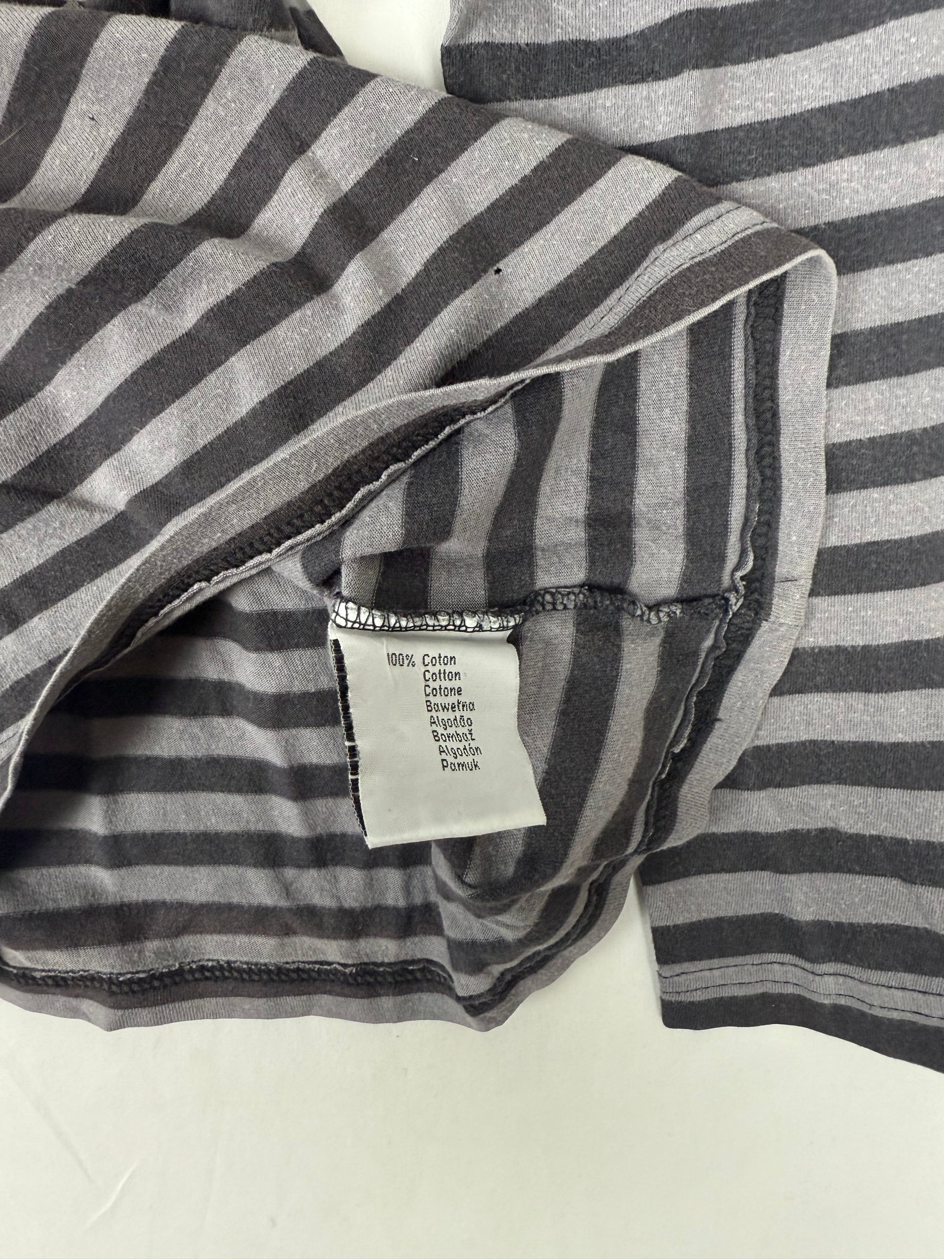 Grey striped cotton long sleeves top (XS)