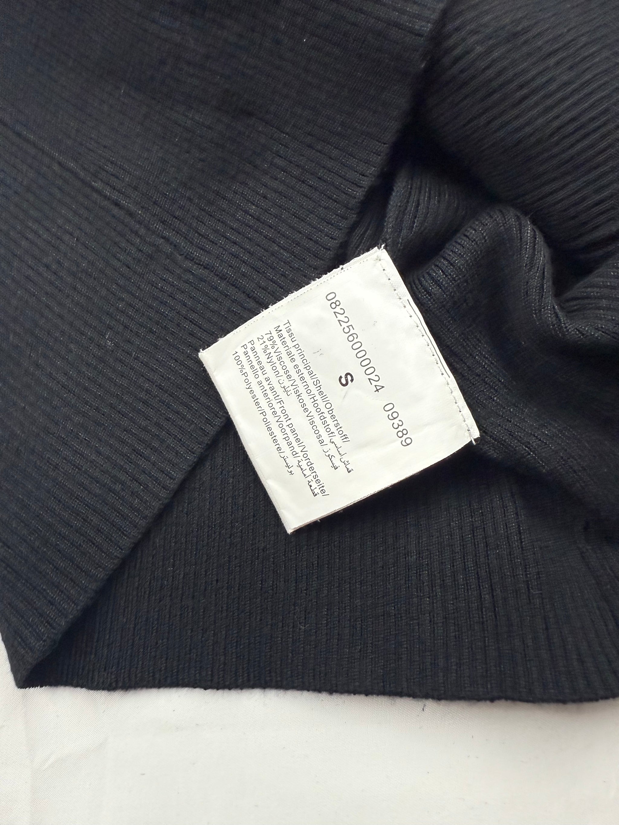 Black golden velvet zip up tight fit jacket (S)