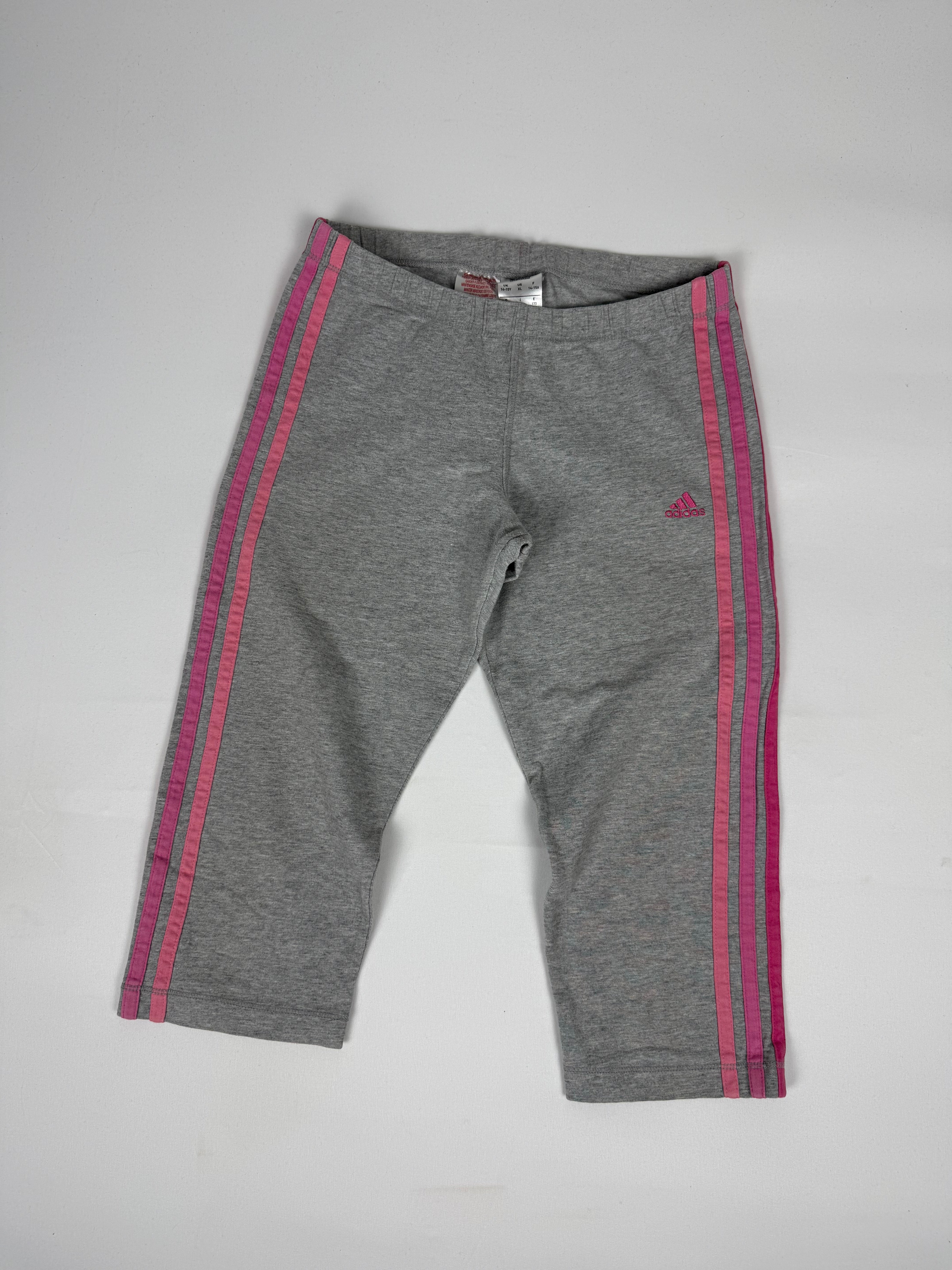 Grey & pink cotton activewear capri pants (S)