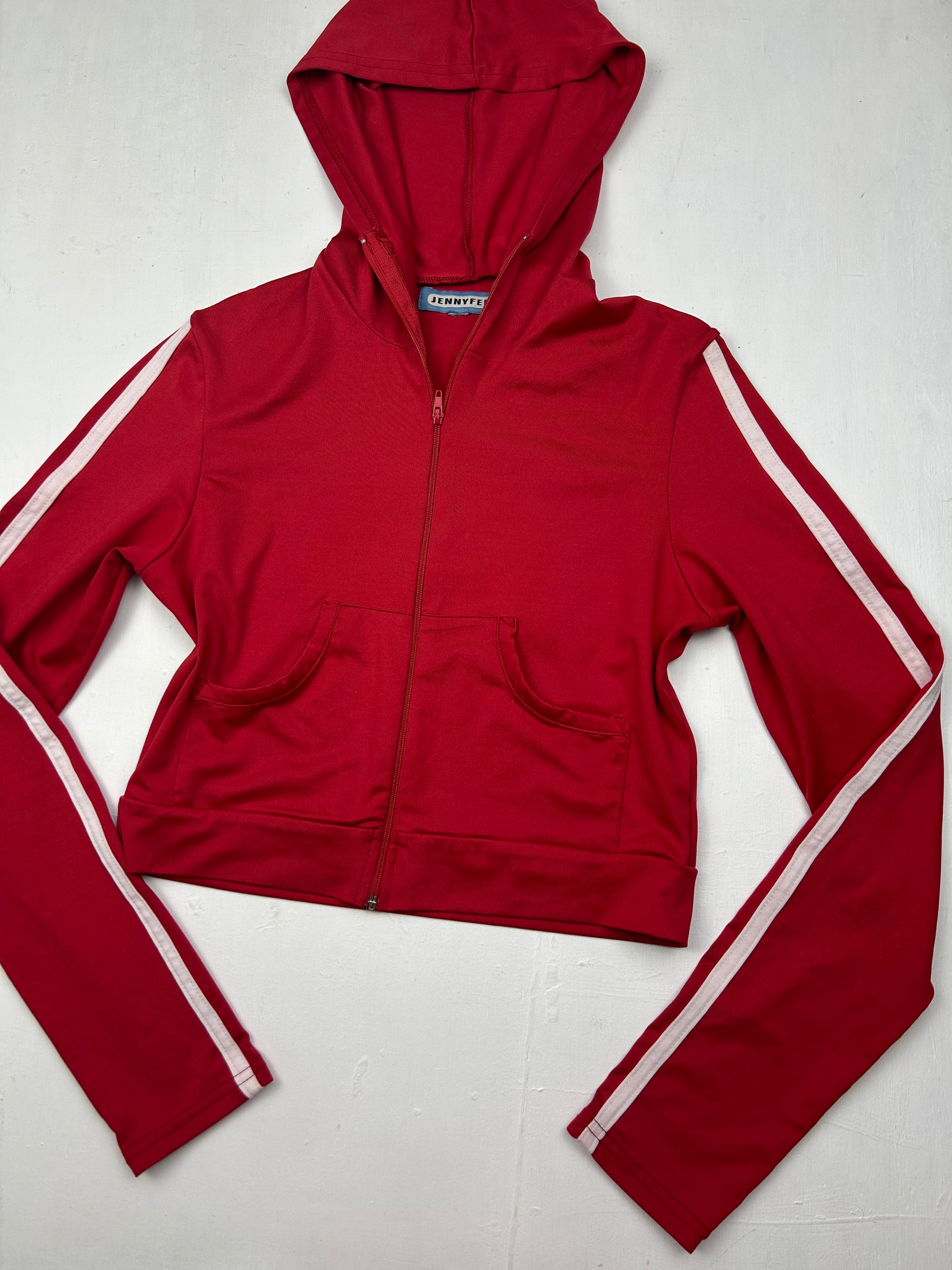 Red zip up hoodie (S)