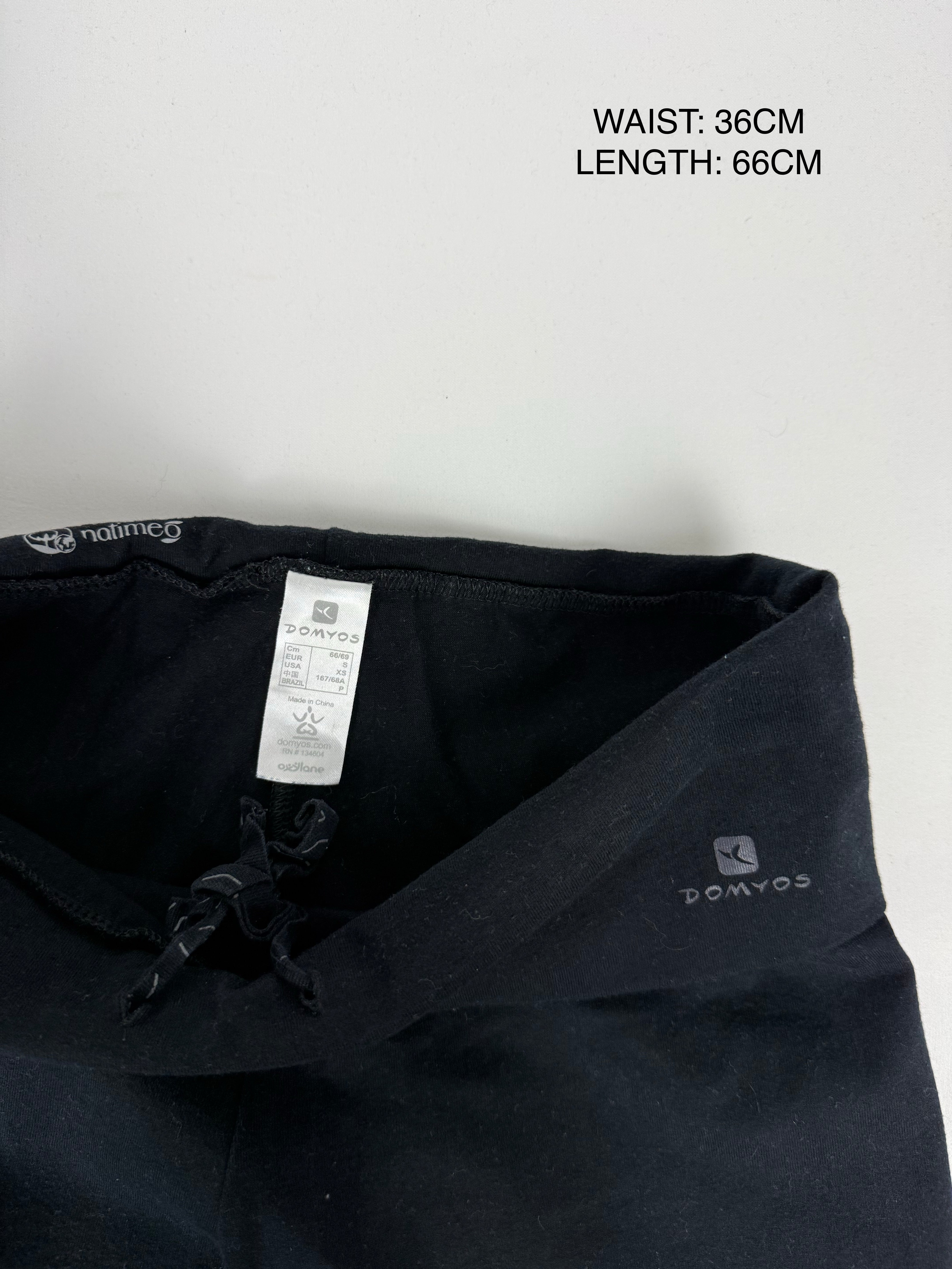 Black activewear cotton capri pants (S)