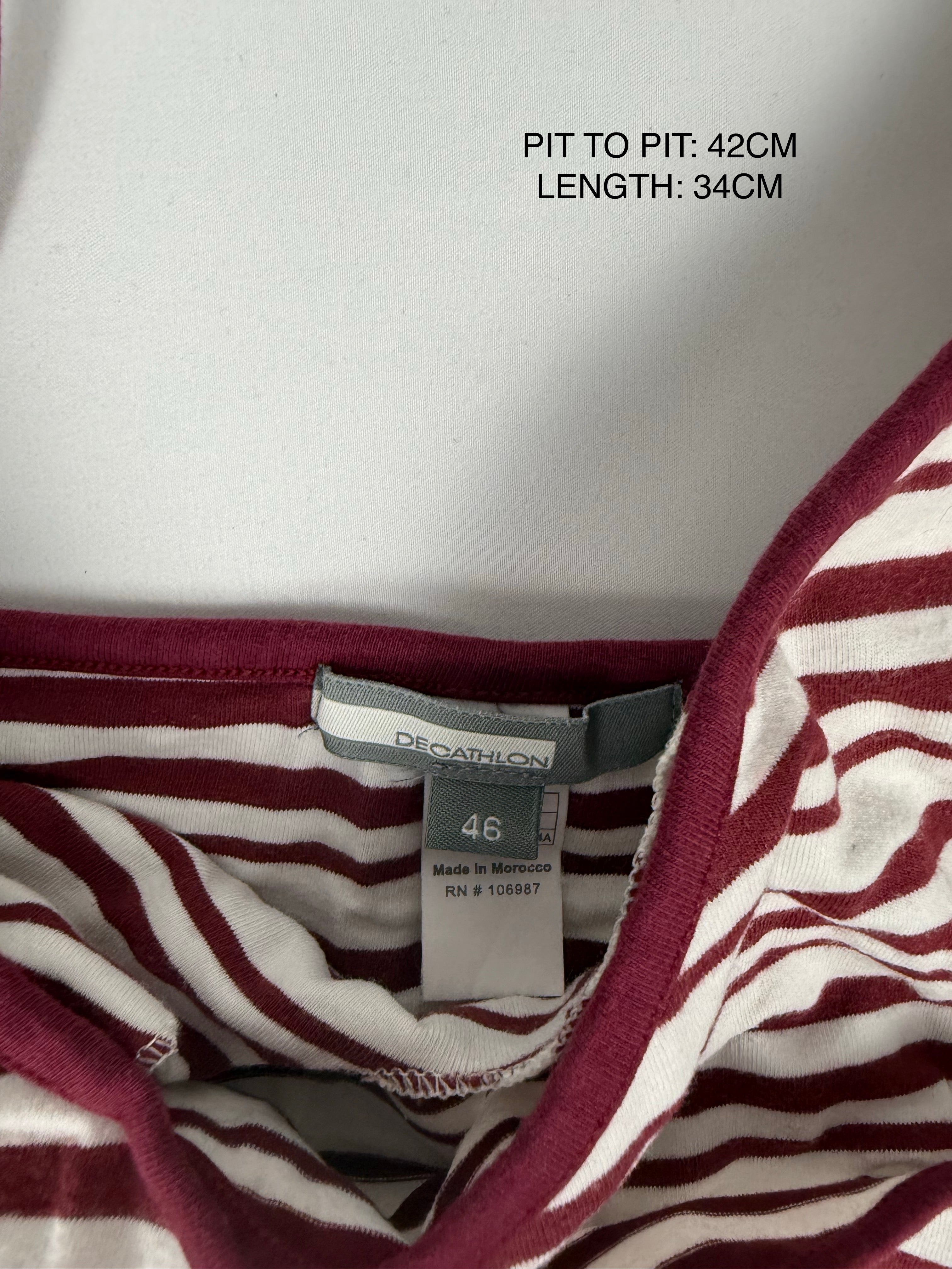 Burgundy striped halter top (XXL)
