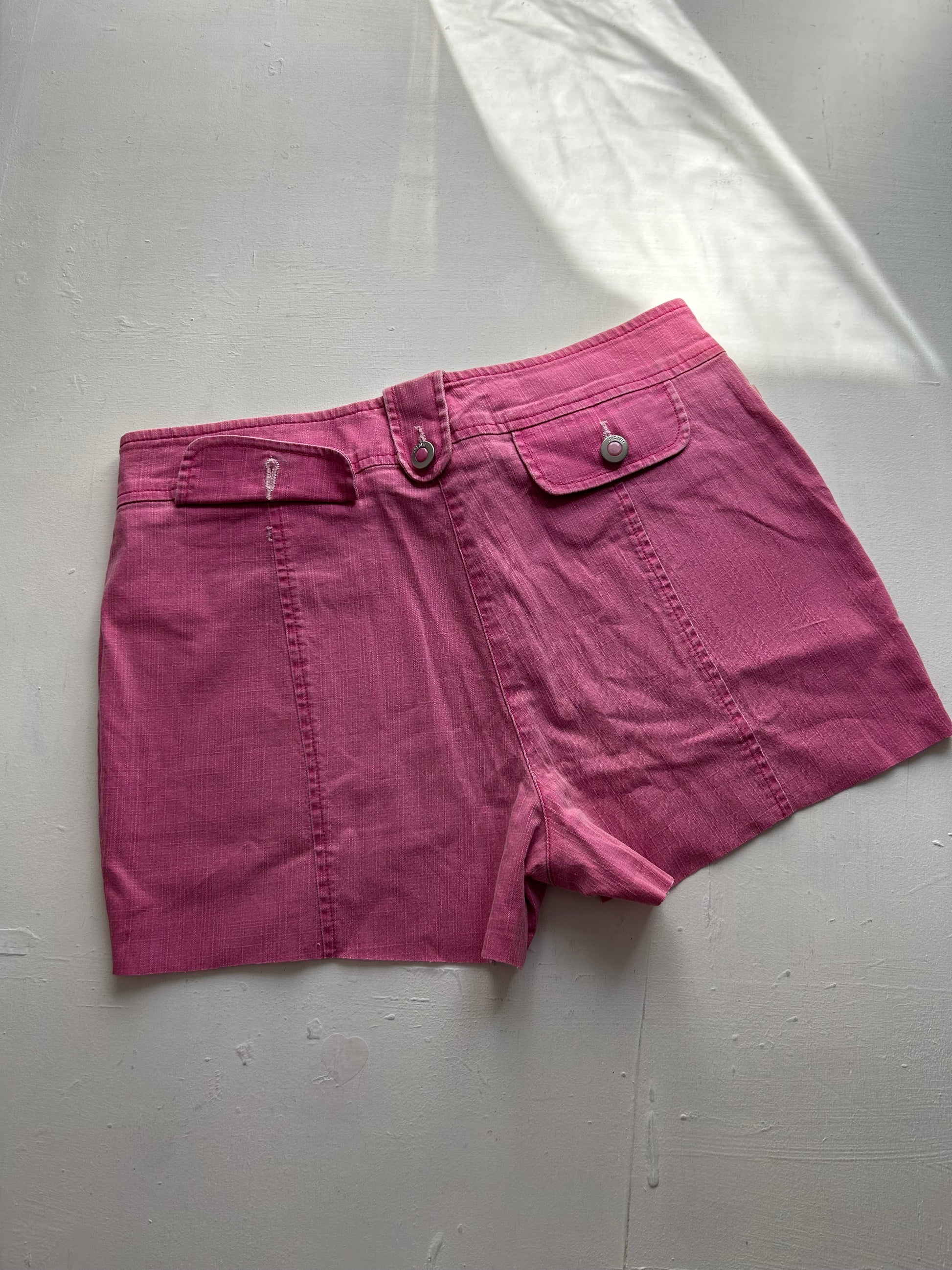 Pink mid rise utility mini /micro short (S)