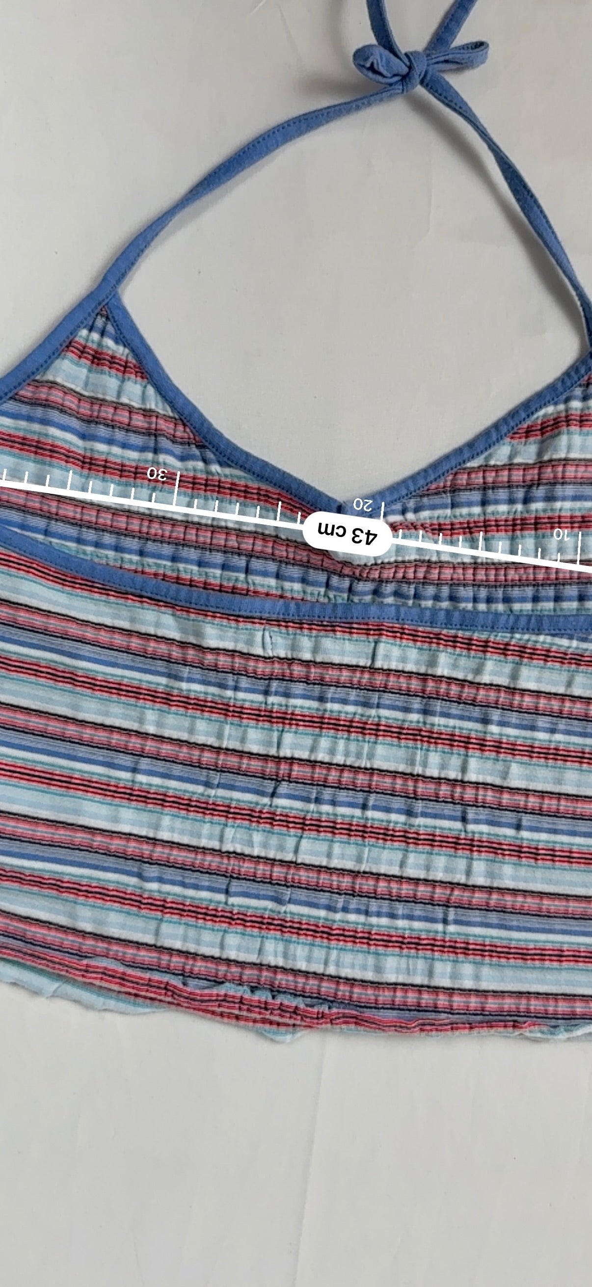 Blue striped halter top (L)