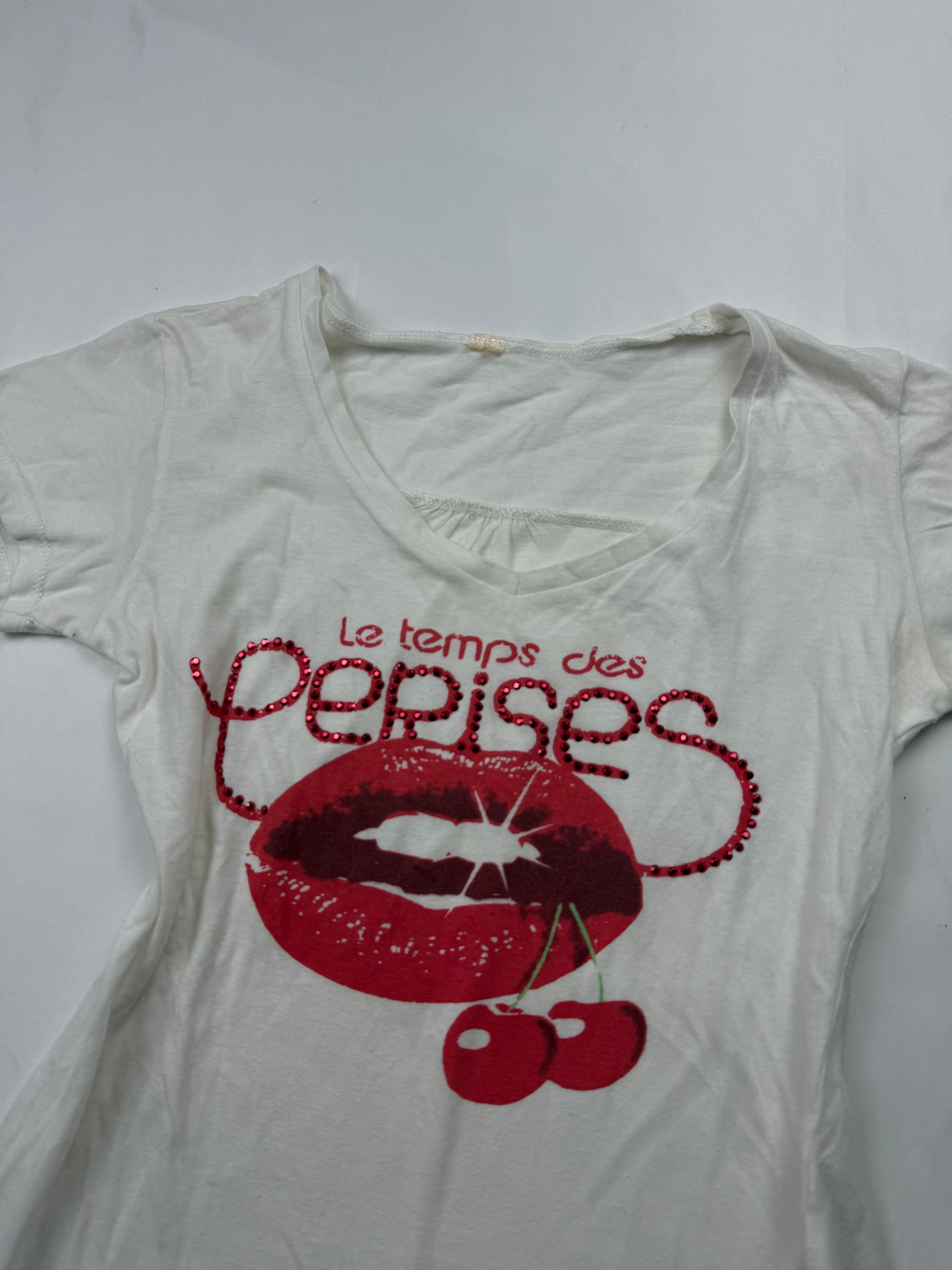 White logo cotton tee (M)