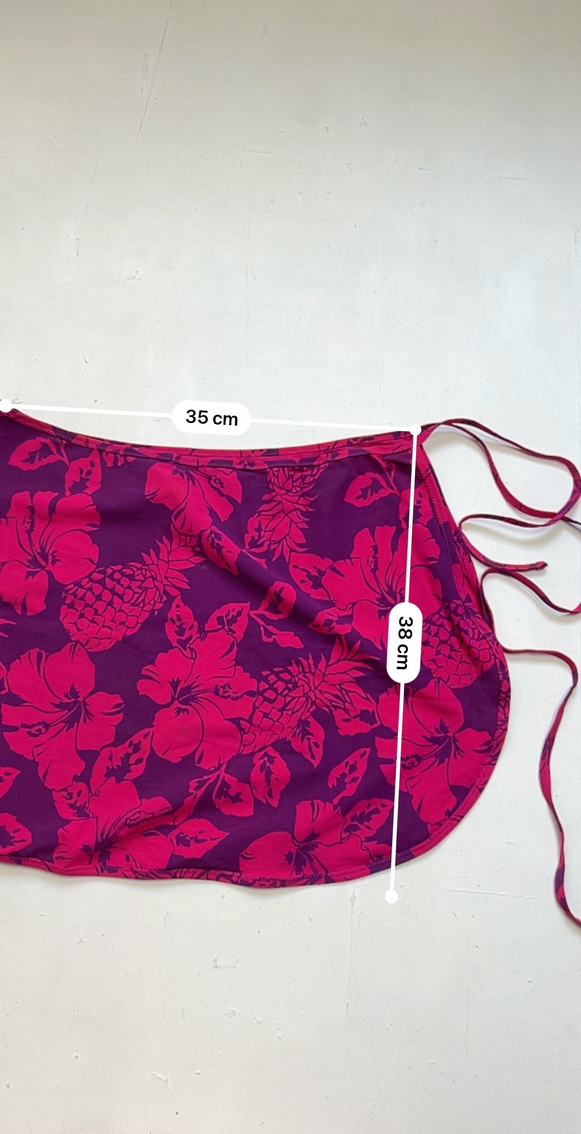 Purple & pink floral print tie up beachwear pareo mini skirt (One size)