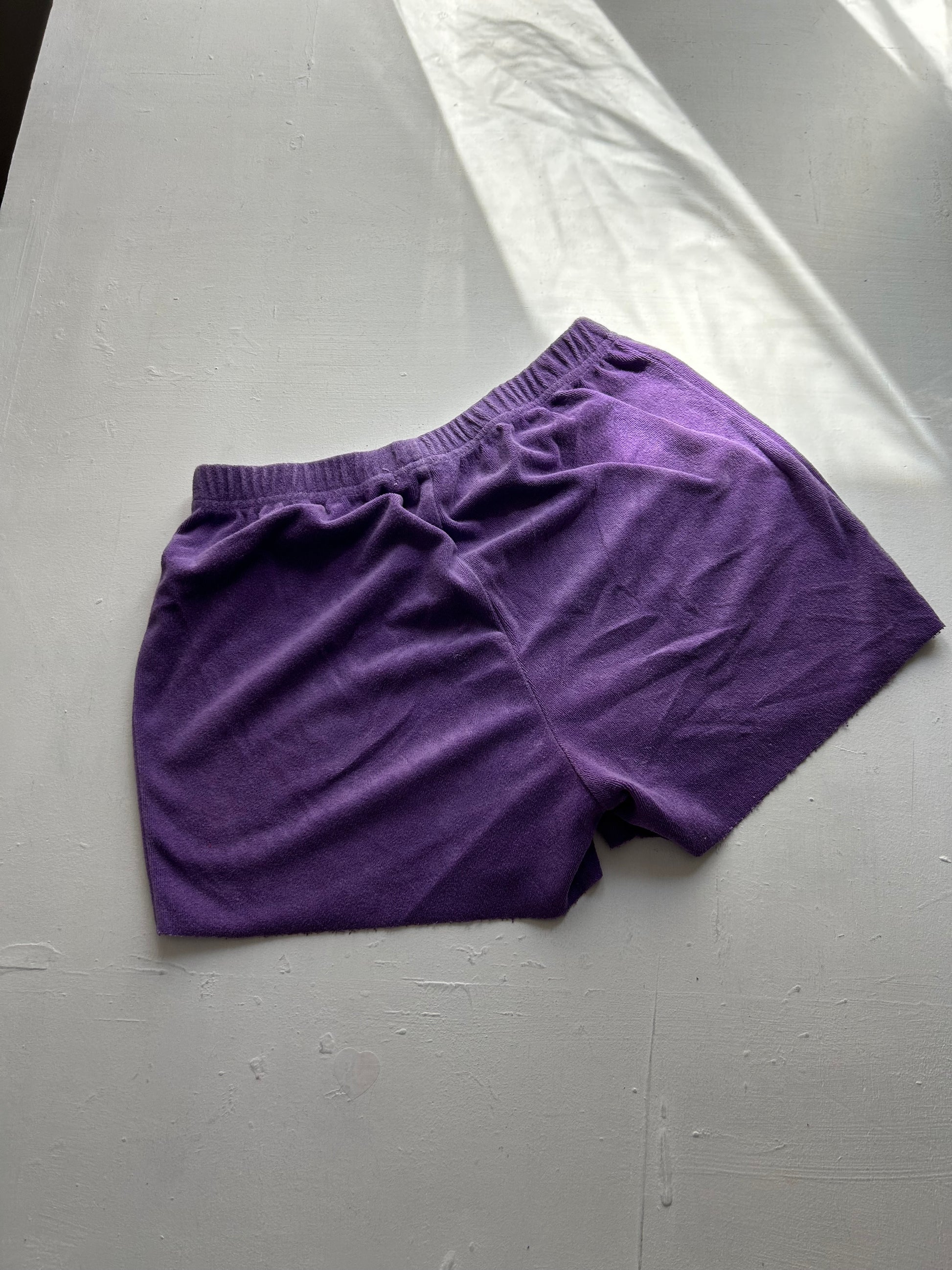 Purple velvet mid/ low rise sporty mini /micro short (S)