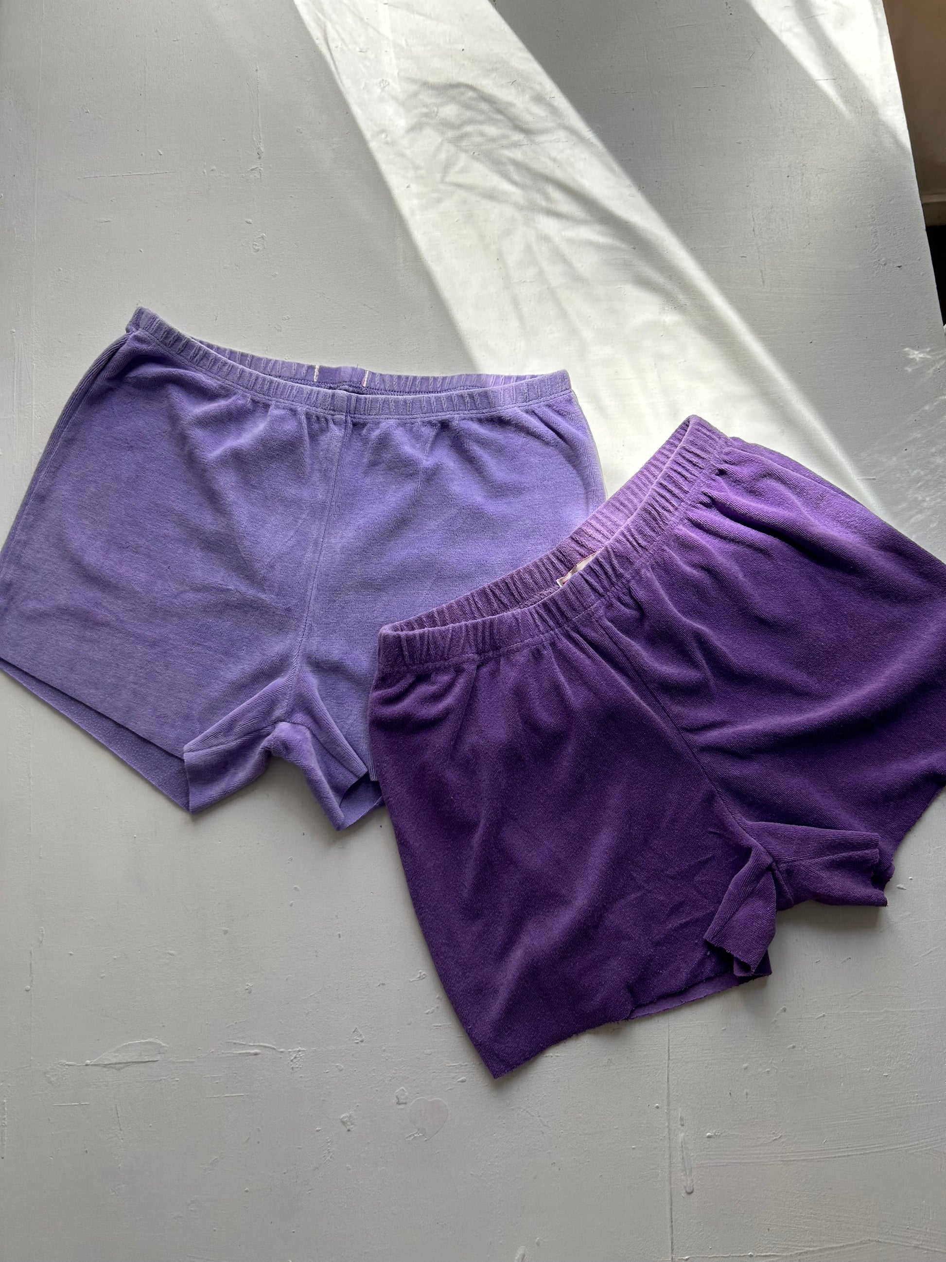 Purple velvet mid/ low rise sporty mini /micro short (S)