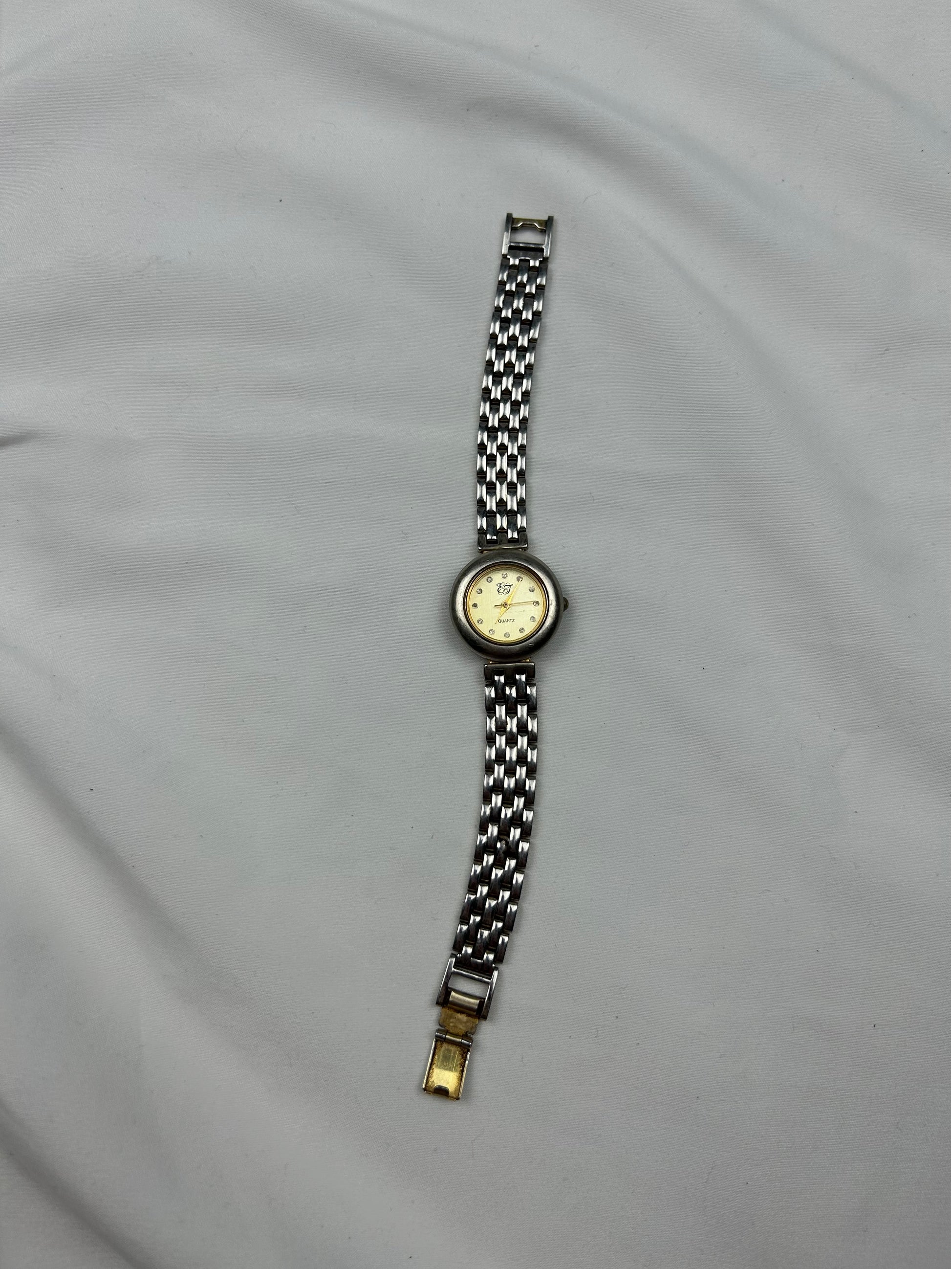 Vintage silver inox bracelet watch jewelry