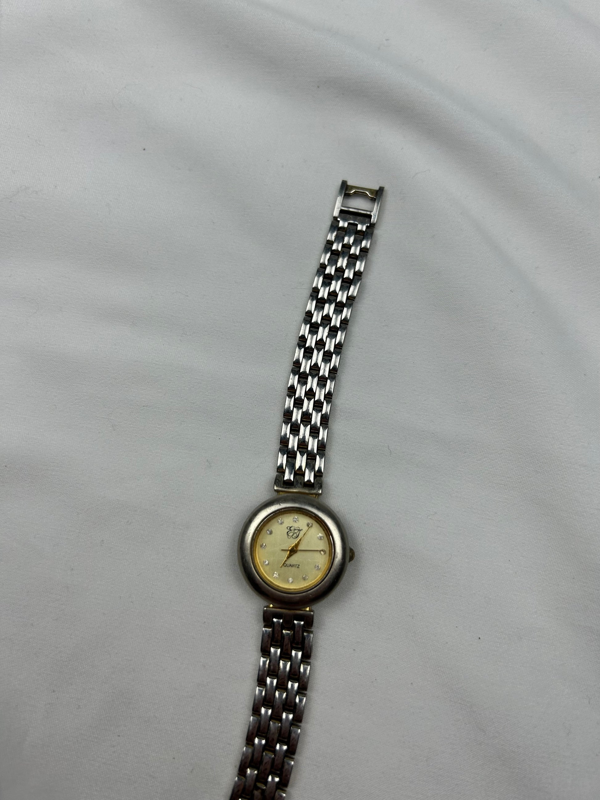 Vintage silver inox bracelet watch jewelry