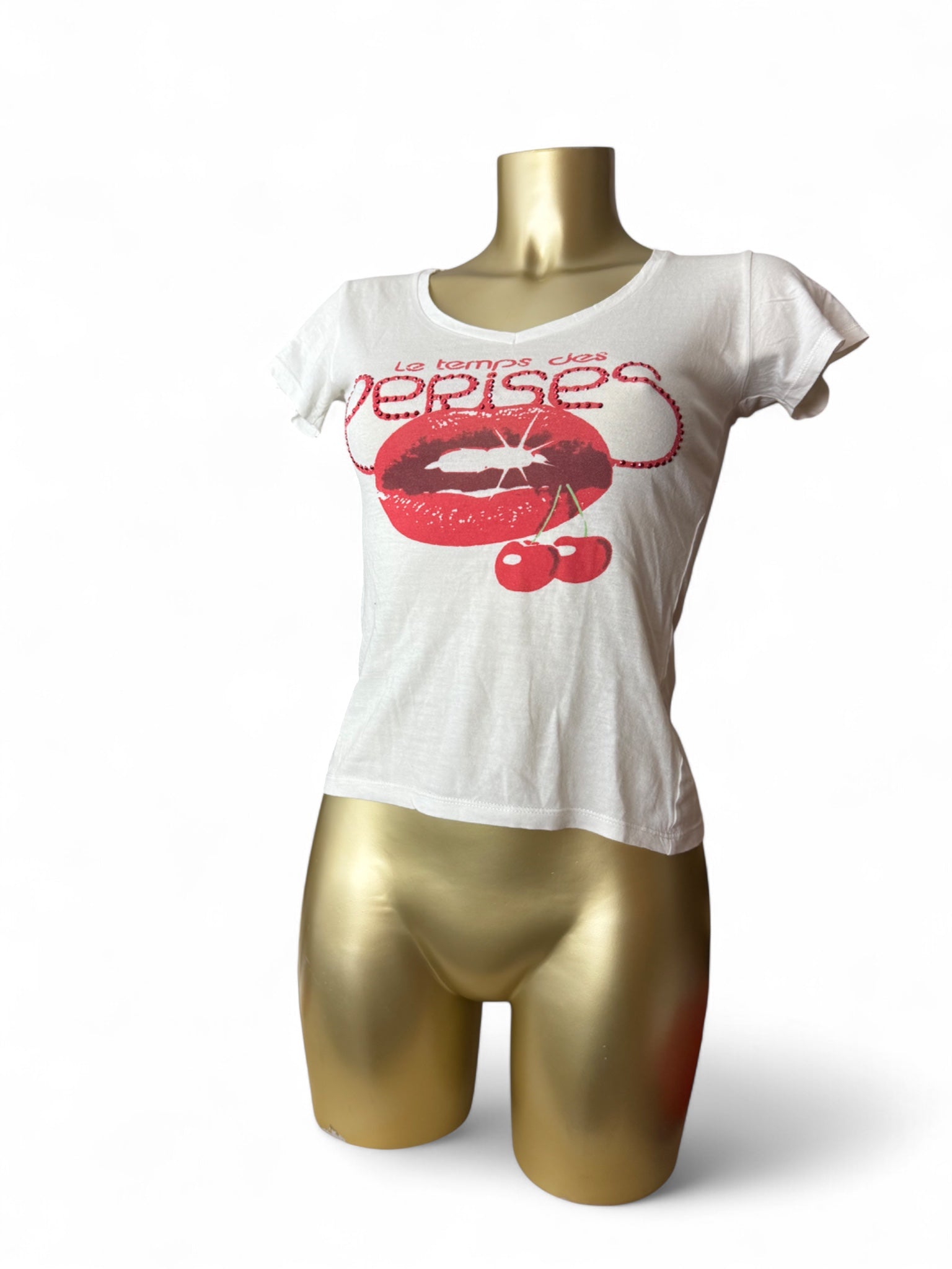 White logo cotton tee (M)