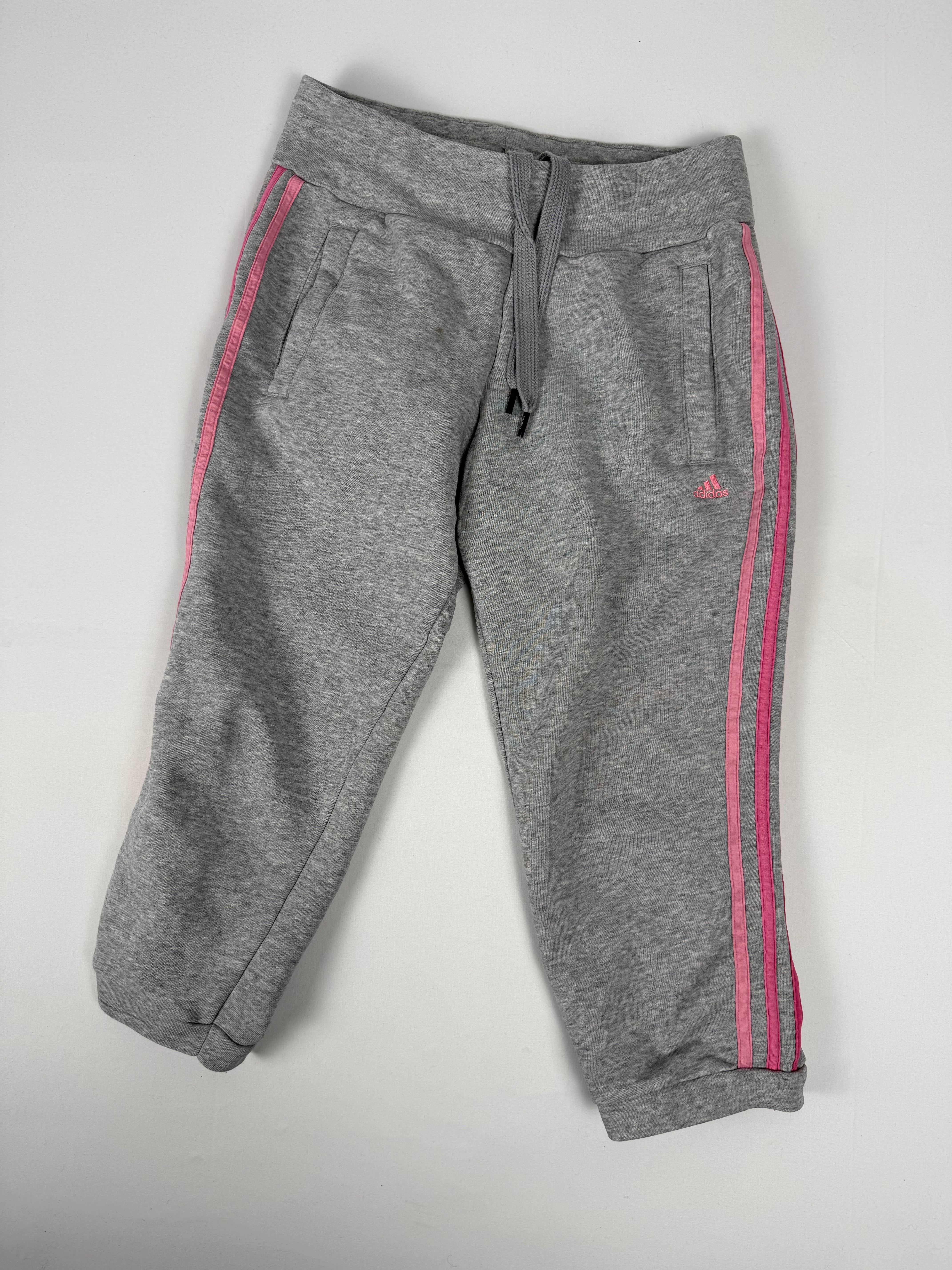 Grey & pink cotton low rise capri pants (S)