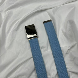 Baby blue metallic buckle adjustable belt