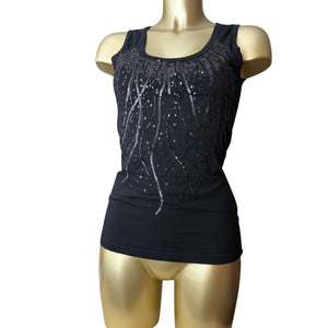 Rhinestones tight tank top (S/M)