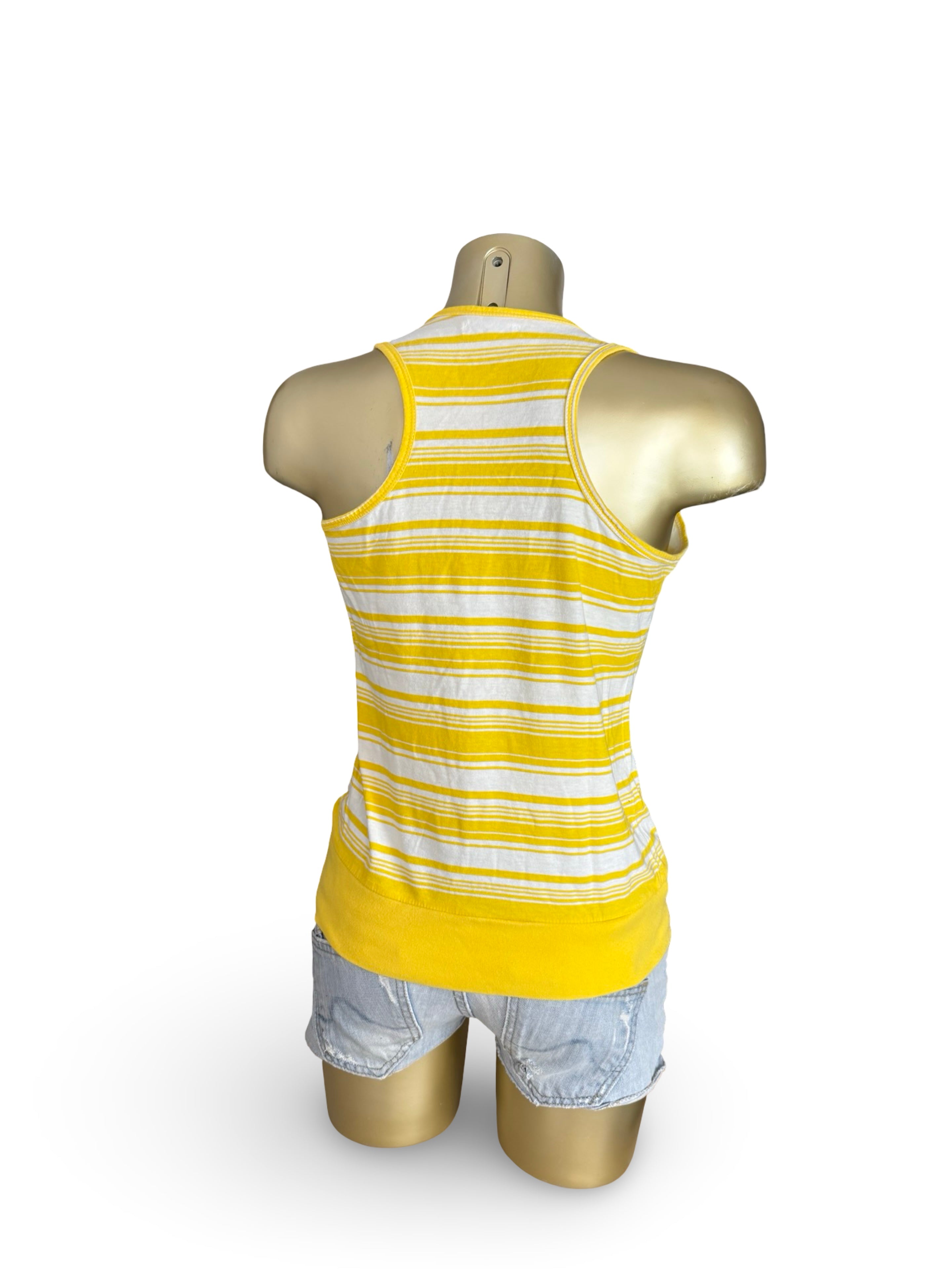 Yellow striped graphic top (XL)