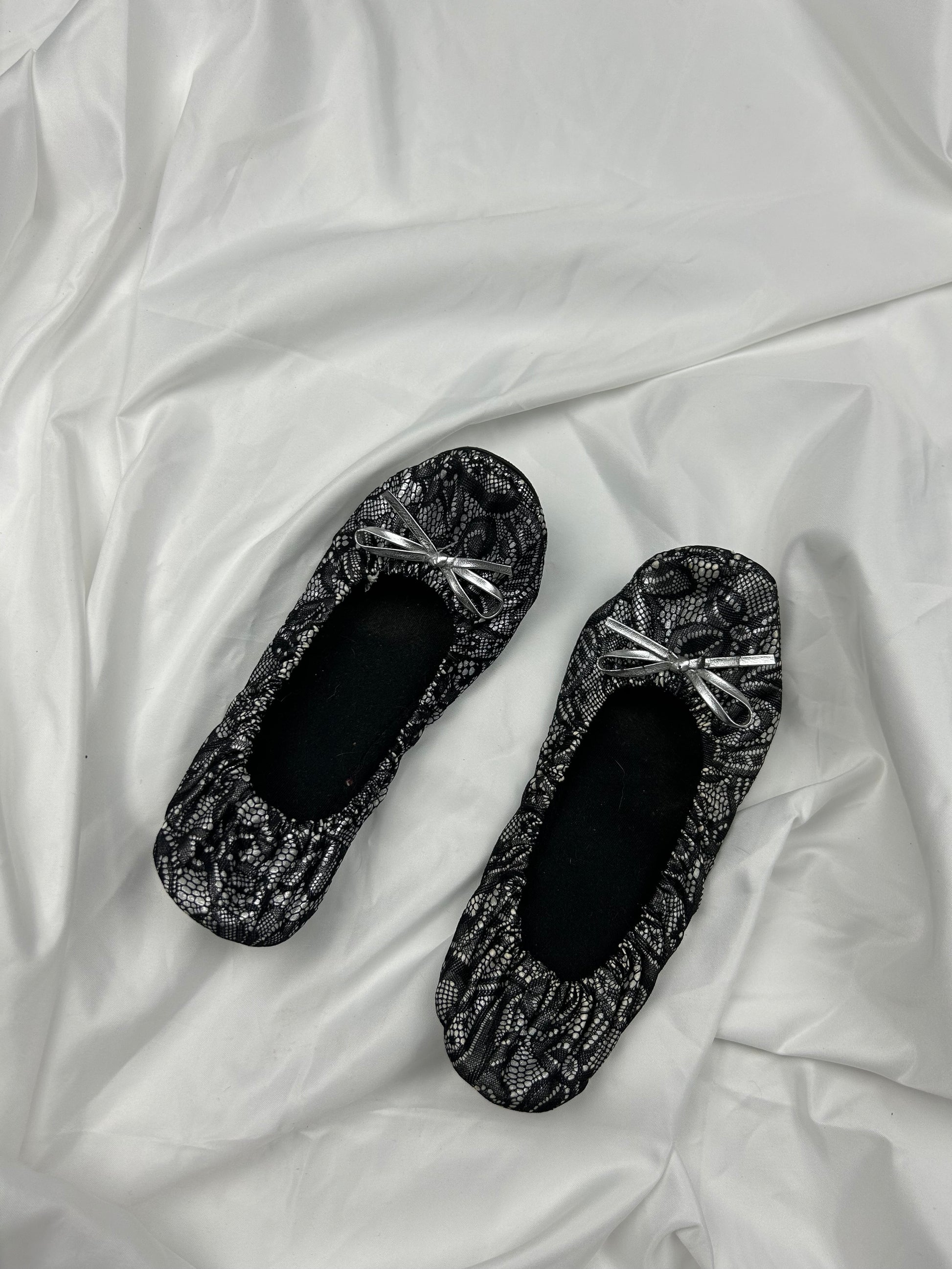 Black lace print brand new ballet shoes (38)