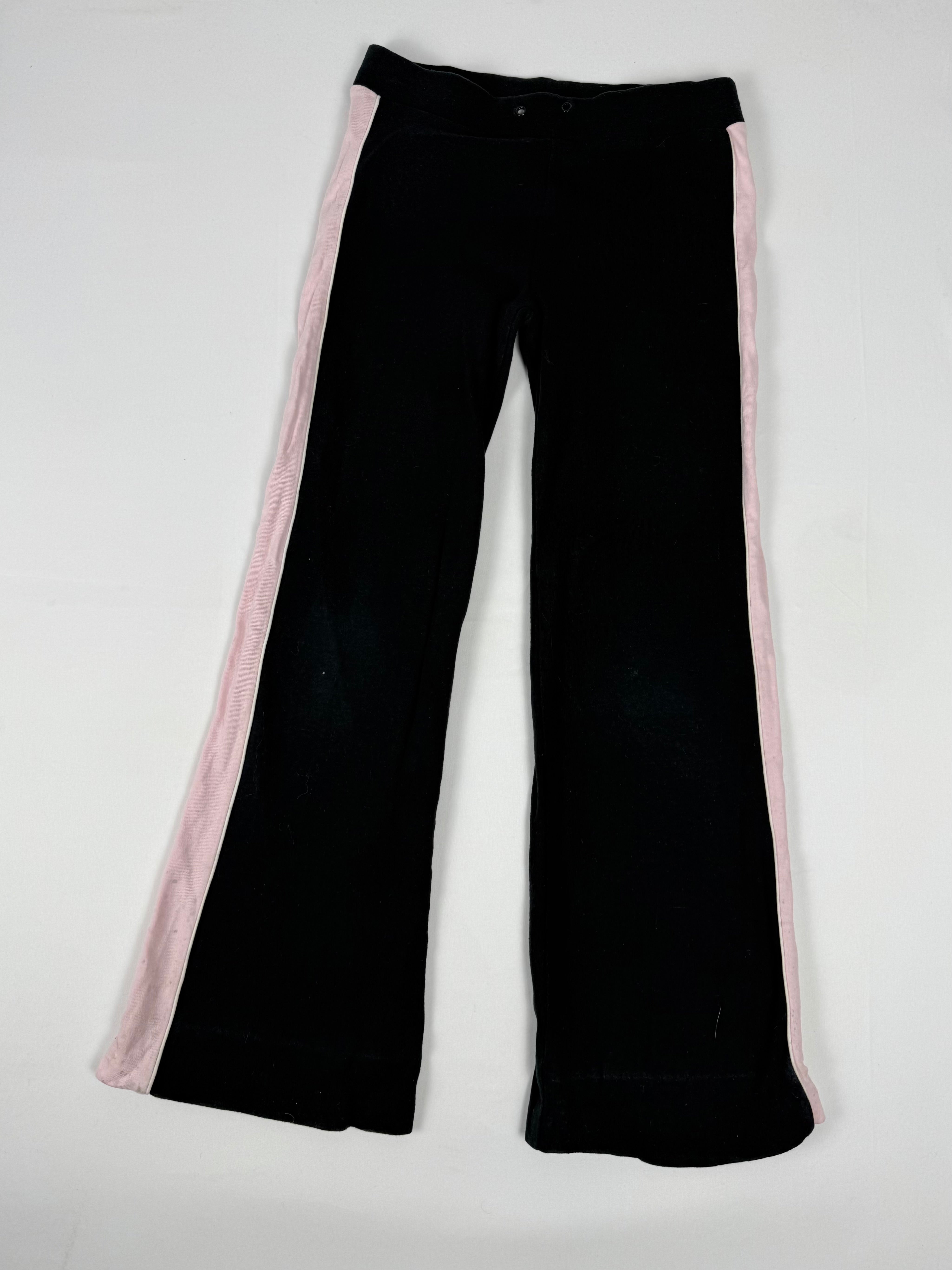 Pantalon droit taille basse en jean noir (XS)