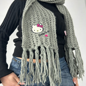 Grey knitted scarf